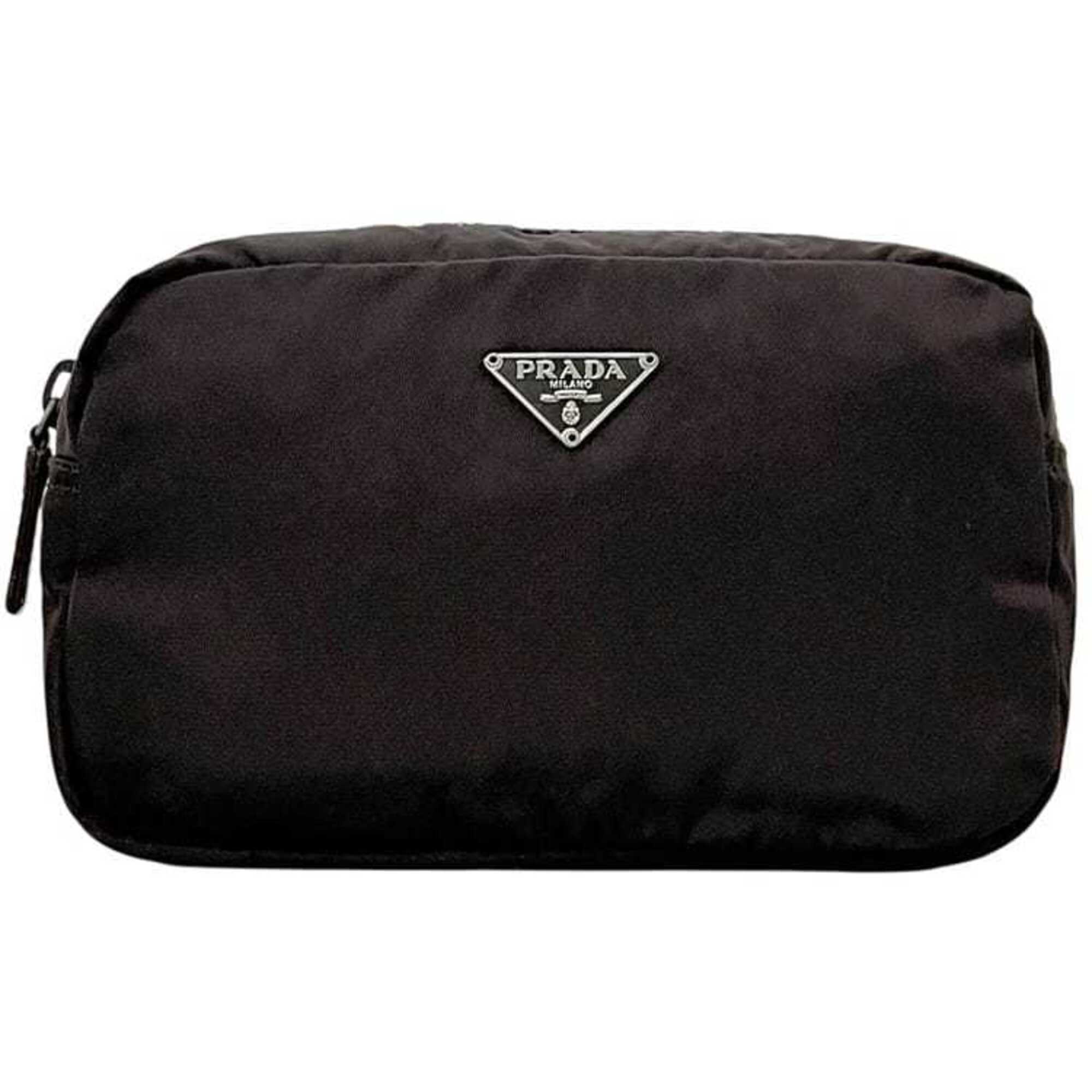 Prada Brown Dark Brown Nylon Pouch (Pre-Owned)