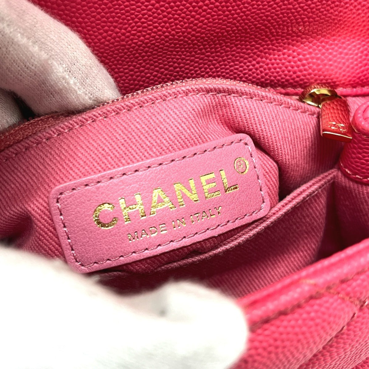 Chanel Coral Pink Grained Calfskin Handbag (Pre-Owned)
