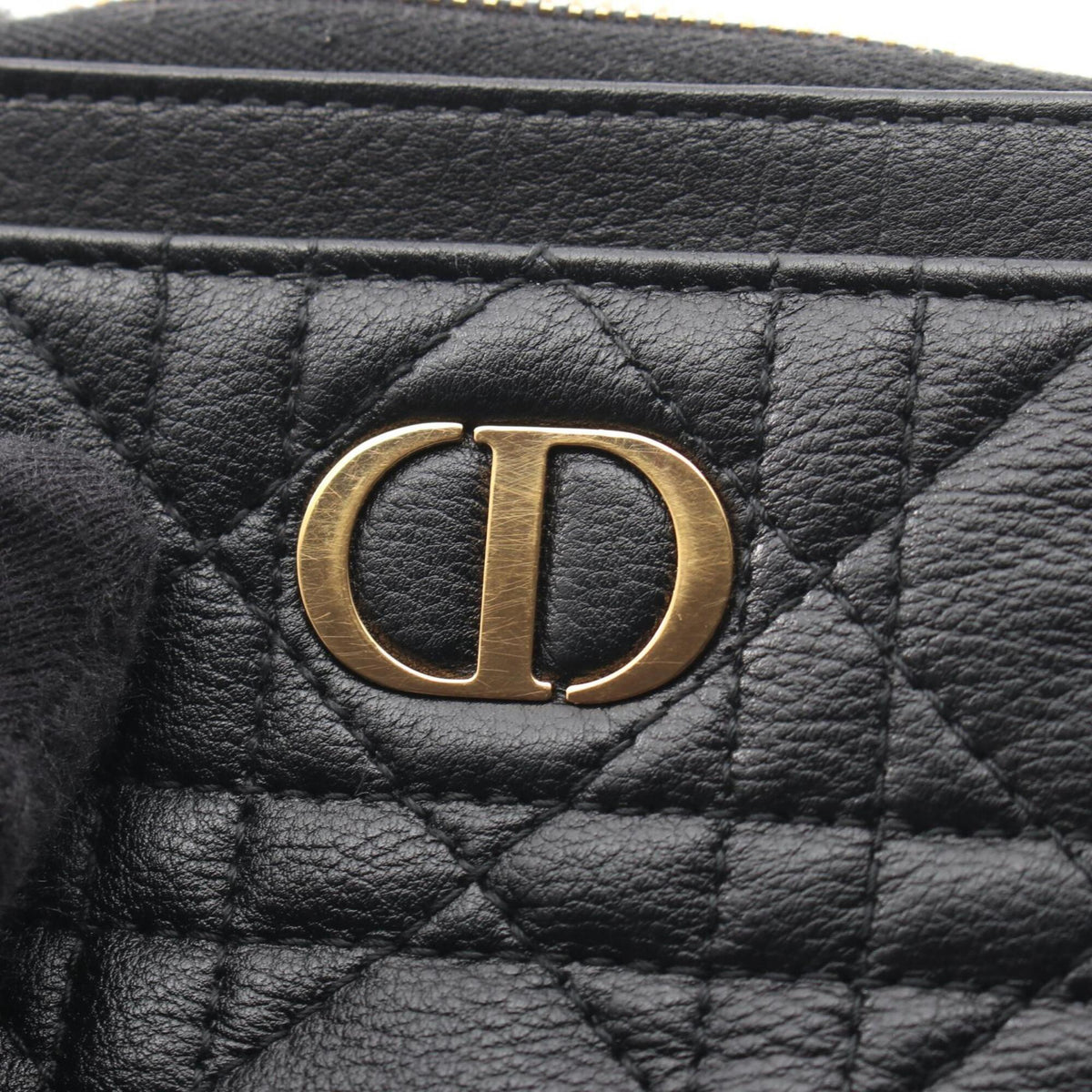 Christian Dior Black Leather Coin Purse/Coin Case (Pre-Owned)
