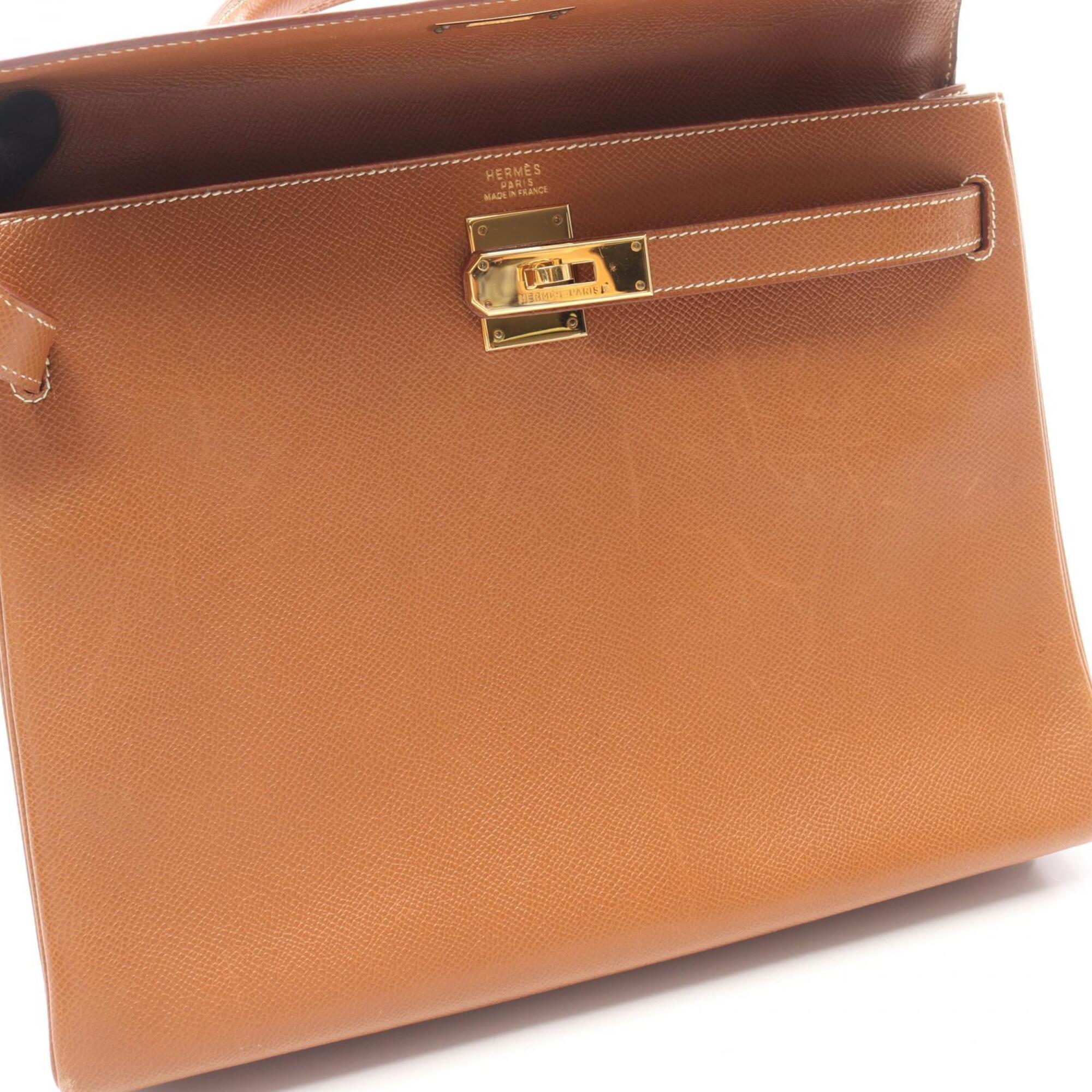 Hermes Brown Courchevel Leather Handbag (Pre-Owned)