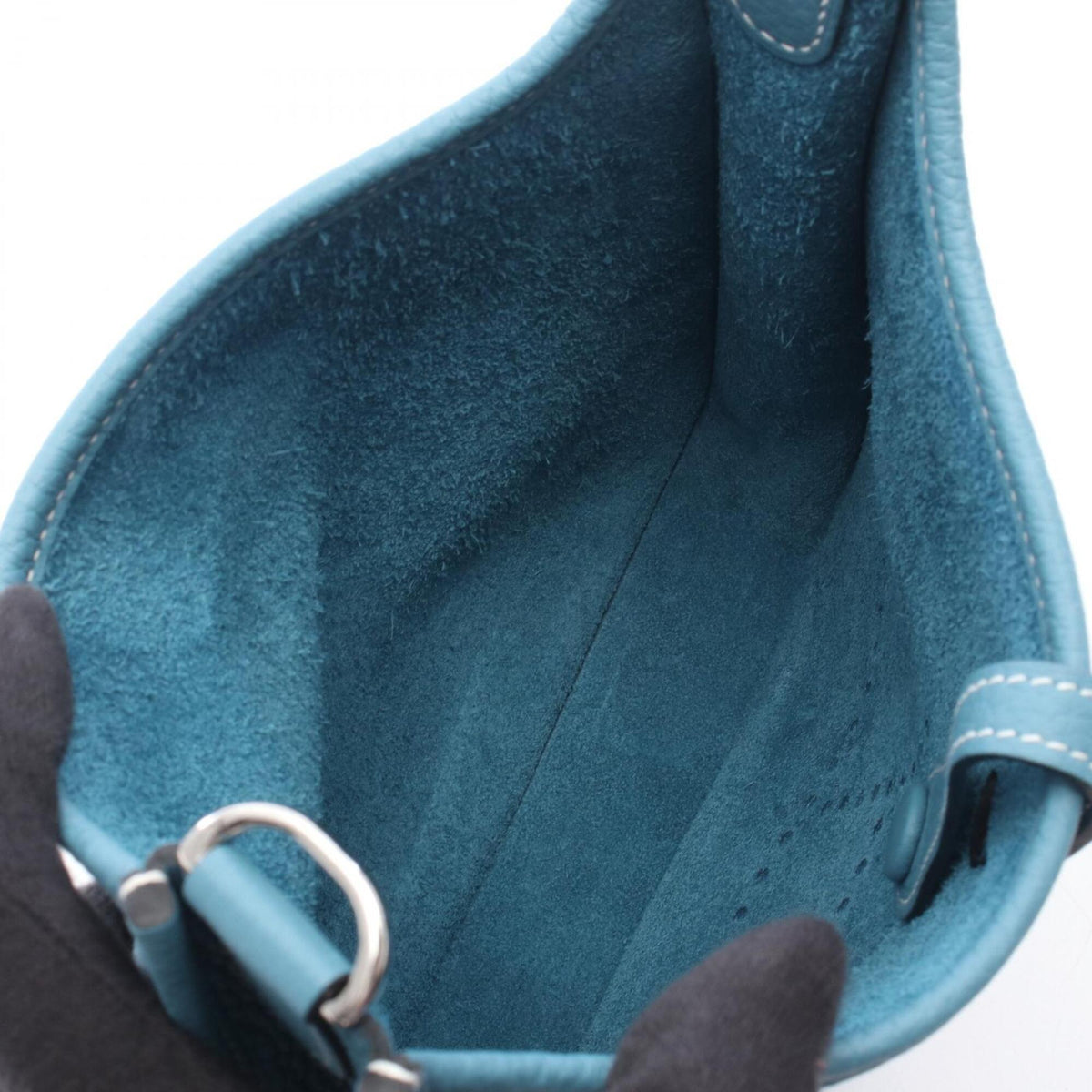 Hermes Blue Blue Jean Taurillon Clemence Leather Shoulder Bag (Pre-Owned)