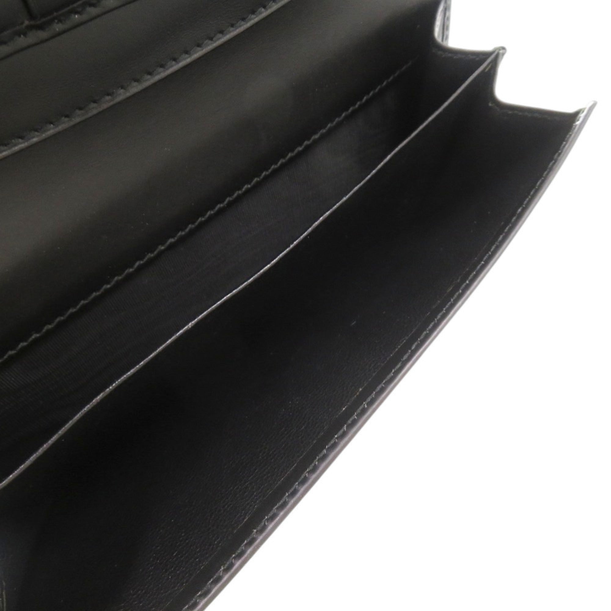 Gucci Gold Black Pvc Leather Long Wallet (Bi-Fold) (Pre-Owned)