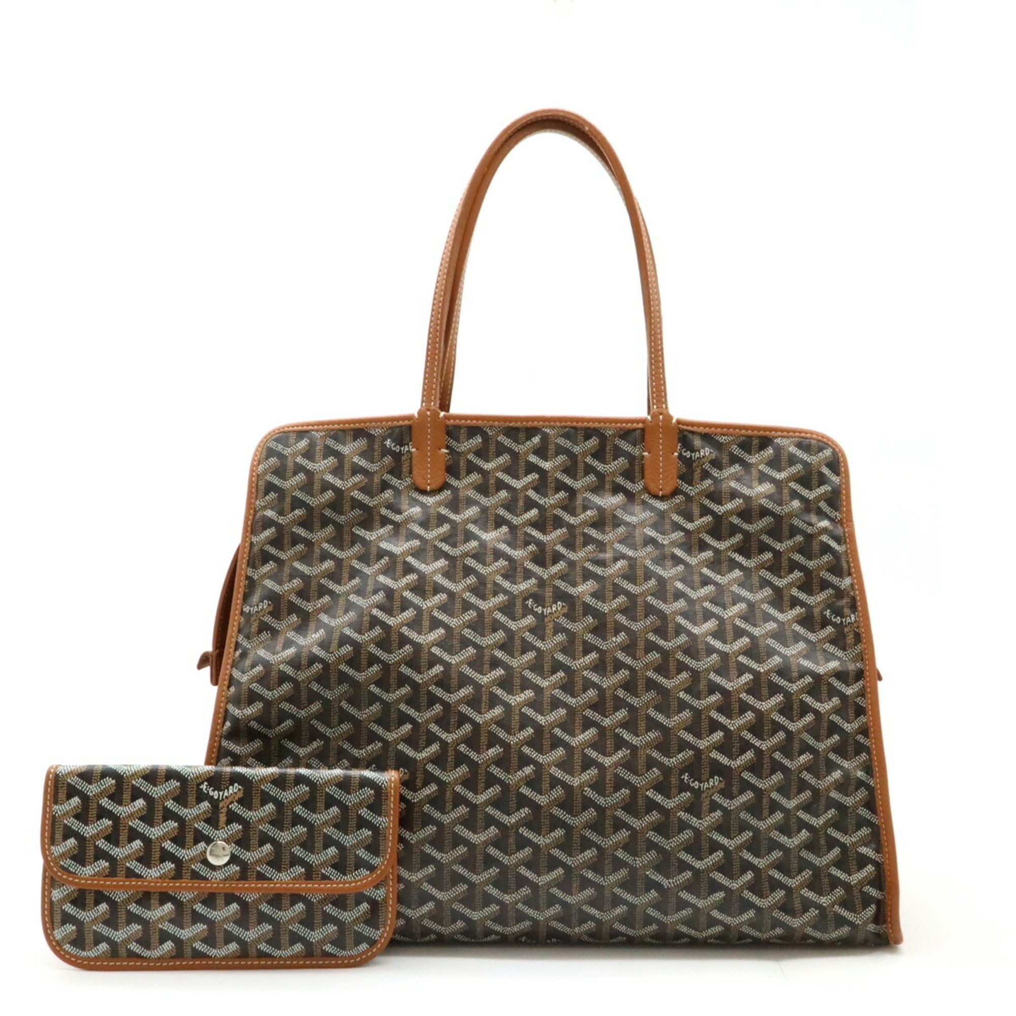 Goyard Black Brown White Pvc Leather Shoulder Bag Tote Bag (Pre-Owned)