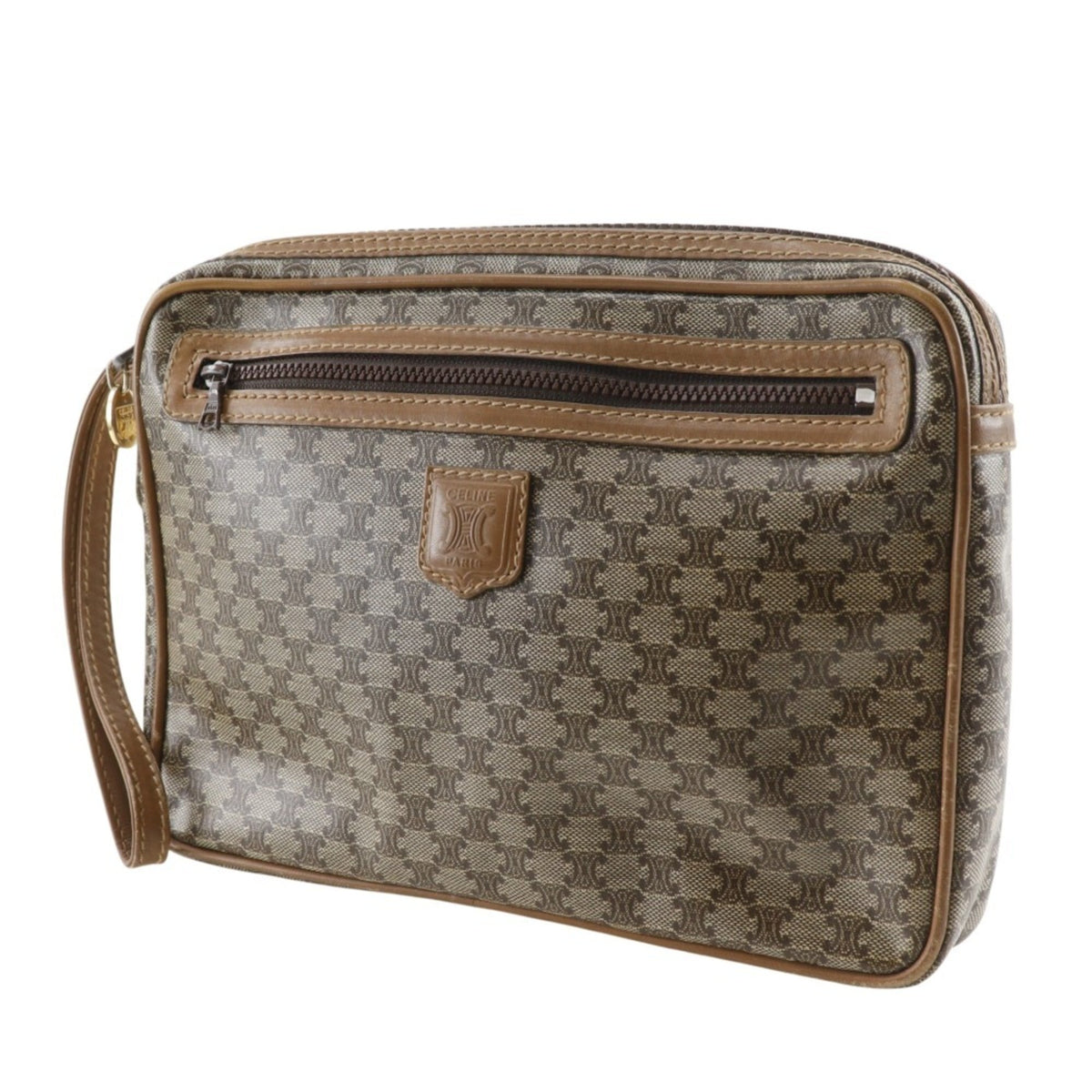Celine Brown Pvc Clutch Bag (Pre-Owned)