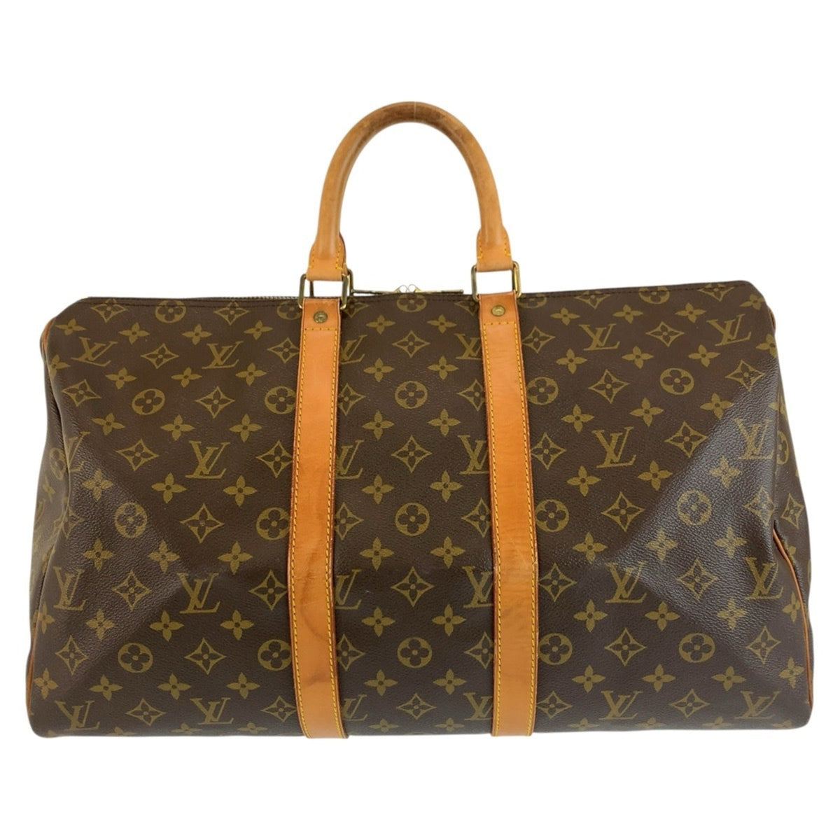 Louis Vuitton Brown Pvc Leather Boston Bag (Pre-Owned)