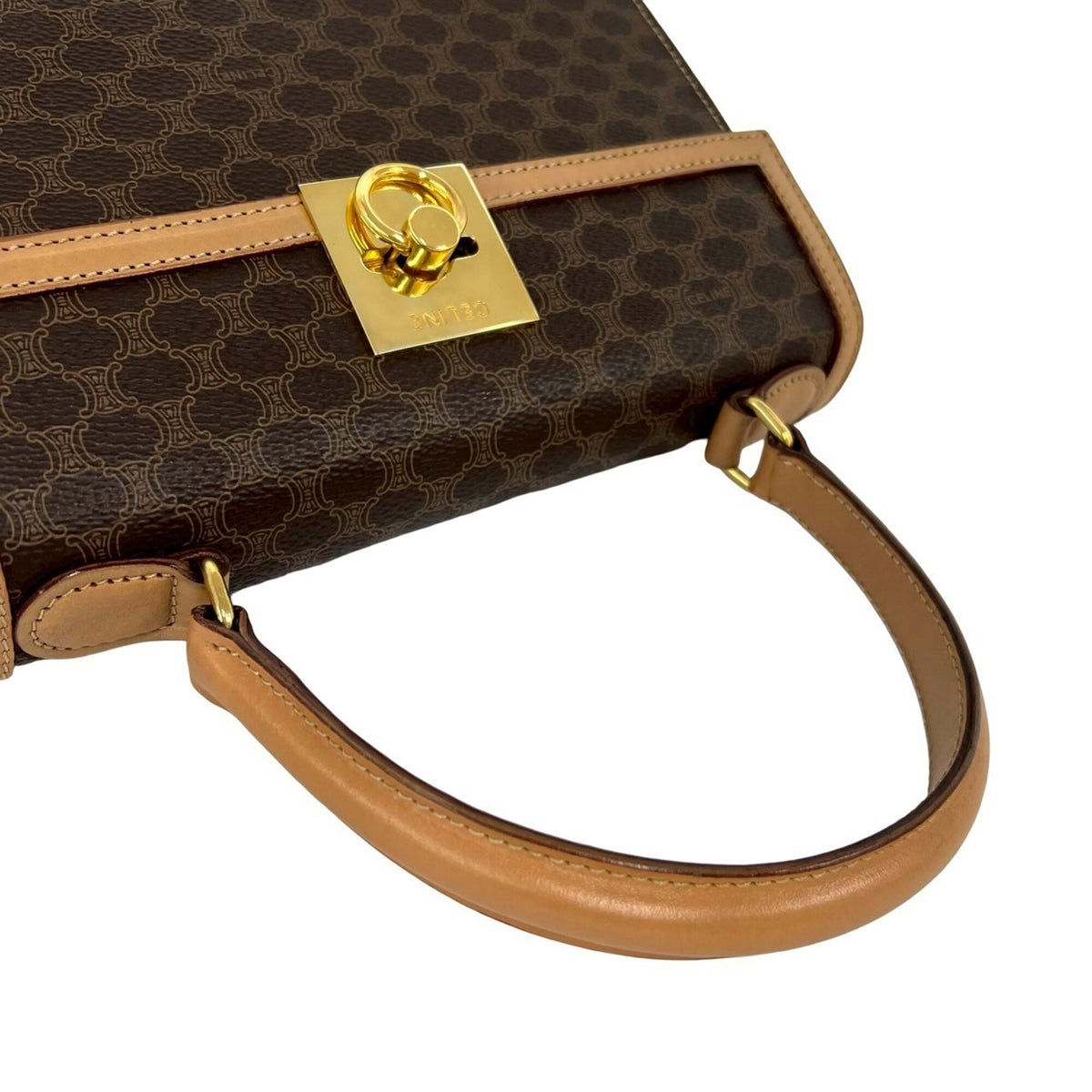 Celine Brown Pvc Leather Handbag Tote Bag (Pre-Owned)