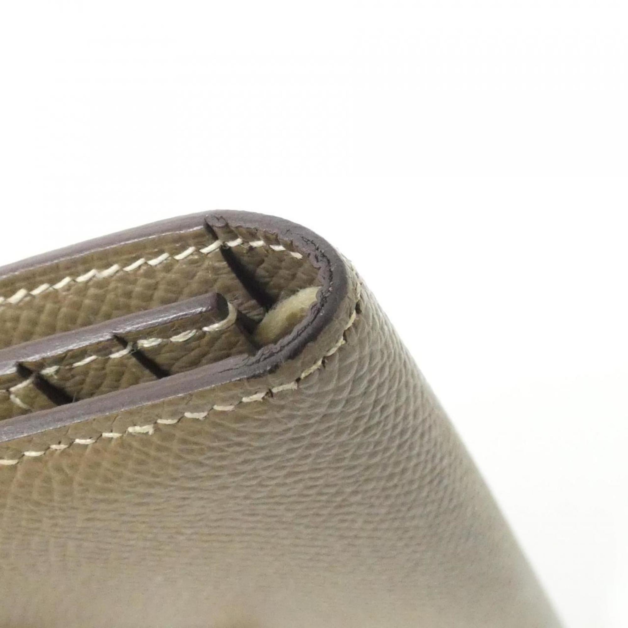 Hermes Etoupe Gray Epsom Leather Middle Wallet (Bi-Fold) (Pre-Owned)