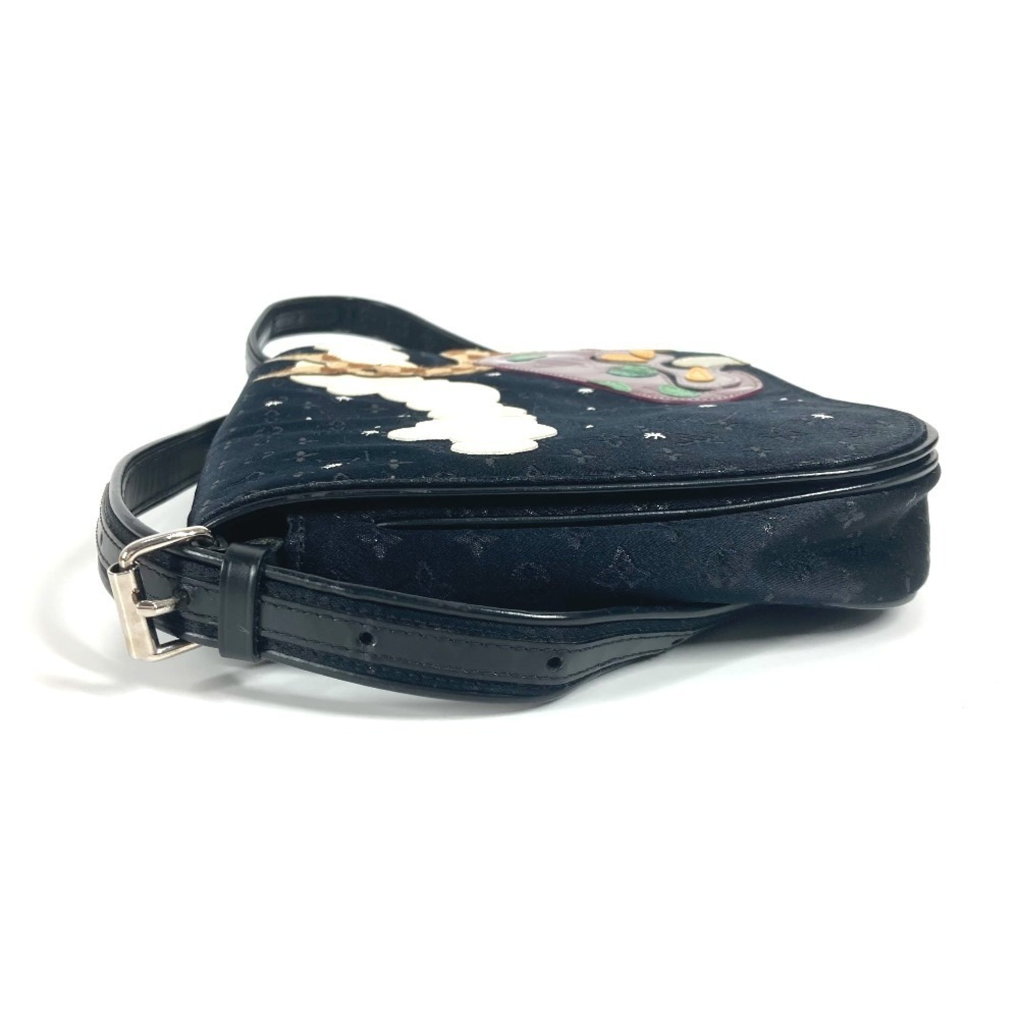 Louis Vuitton Monogram Satin Black Monogram Satin Pochette Shoulder Bag (Pre-Owned)