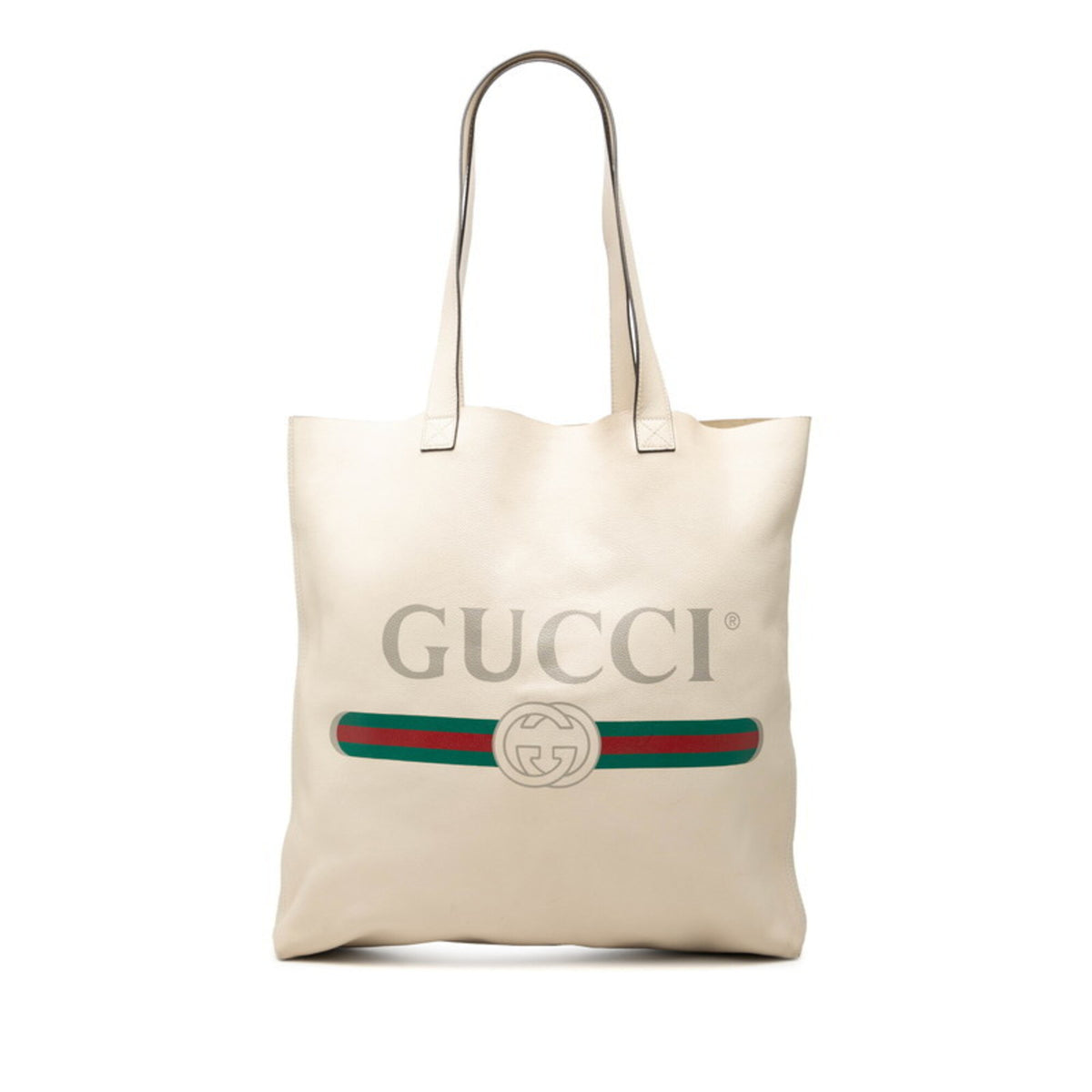 Gucci Ivory White Leather Shoulder Bag Tote Bag (Pre-Owned)