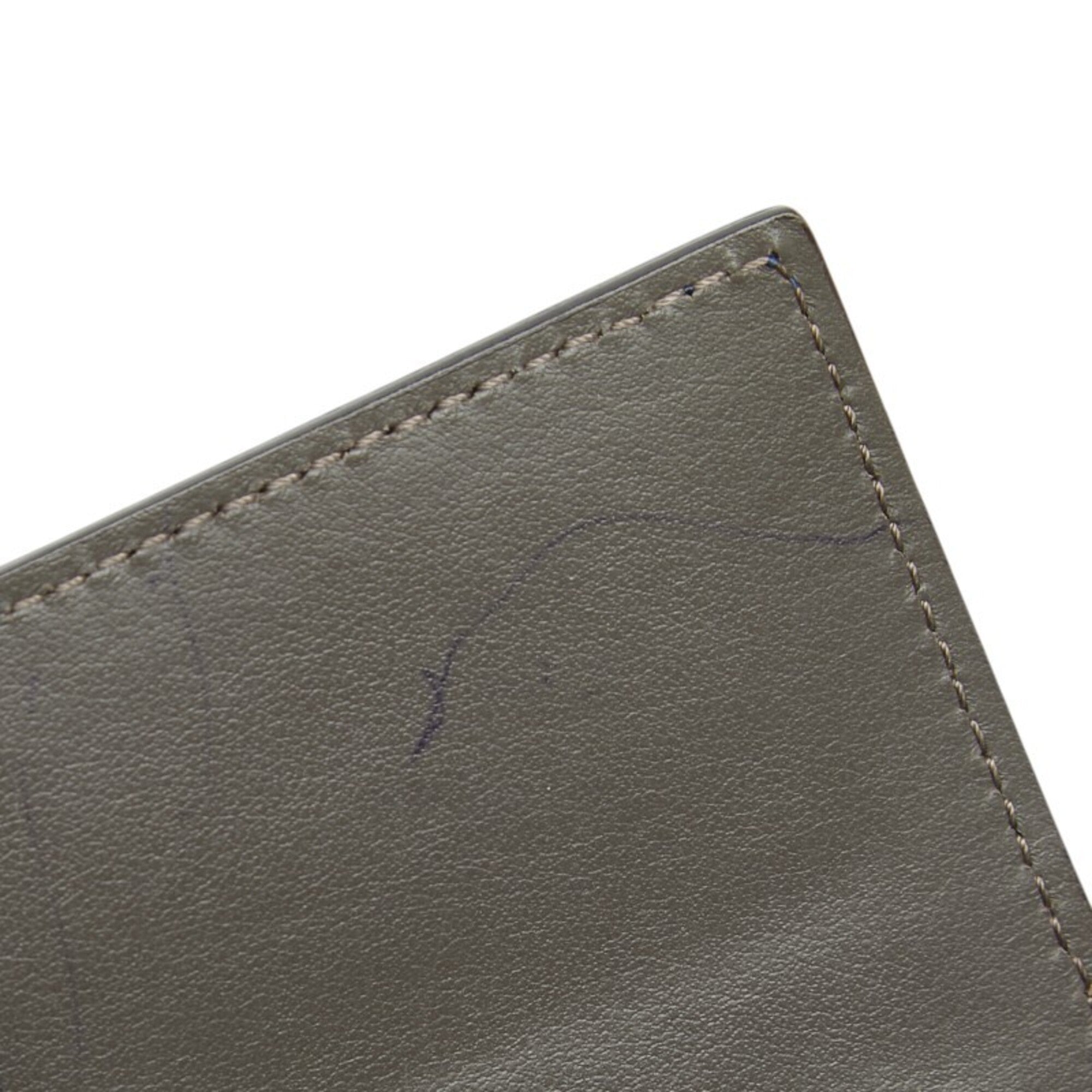 Fendi Blue Leather Long Wallet (Bi-Fold) (Pre-Owned)