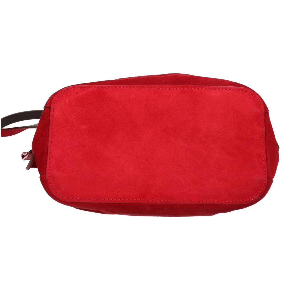 Bally Red Color Suede Handbag (Pre-Owned)