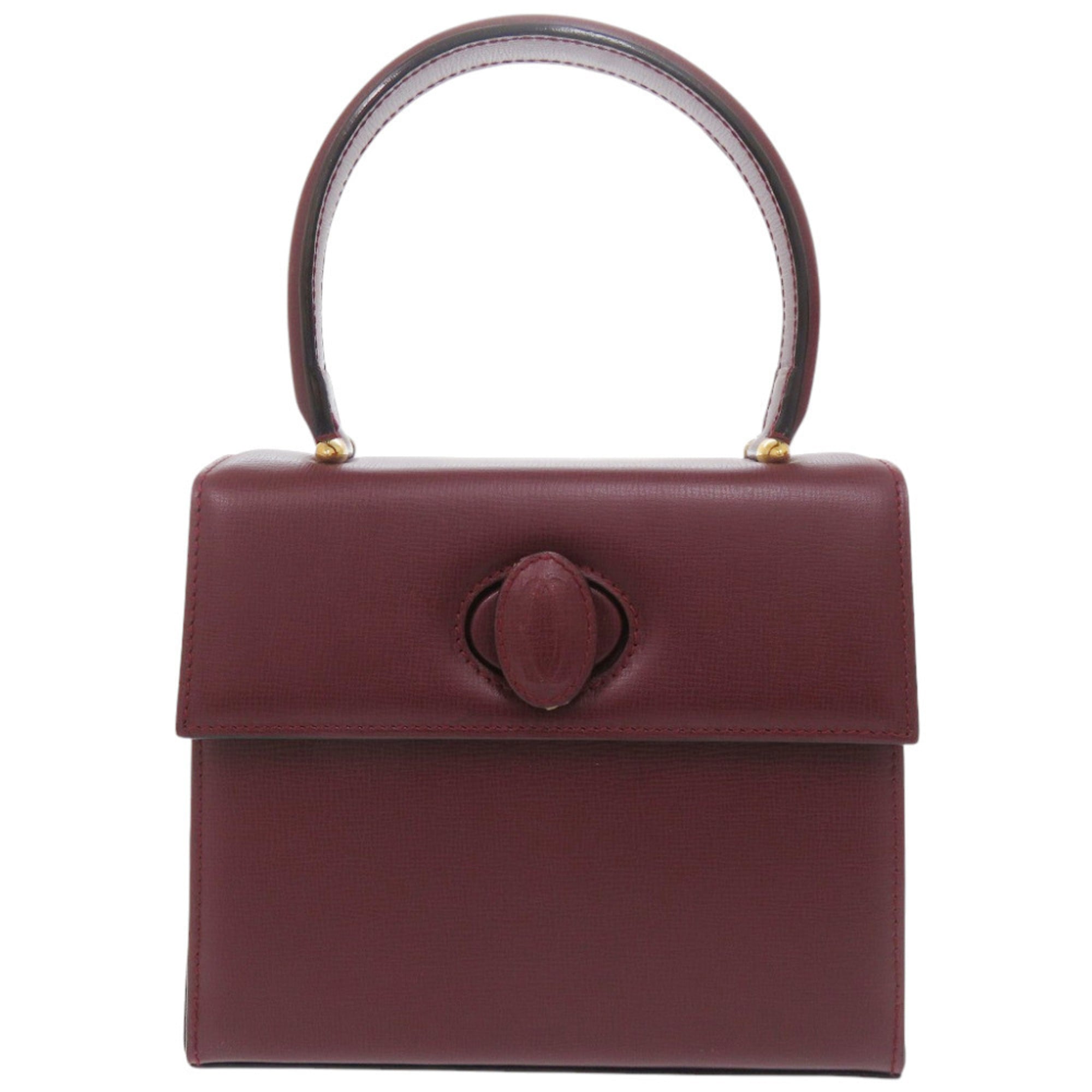 Cartier Bordeaux Leather Handbag (Pre-Owned)