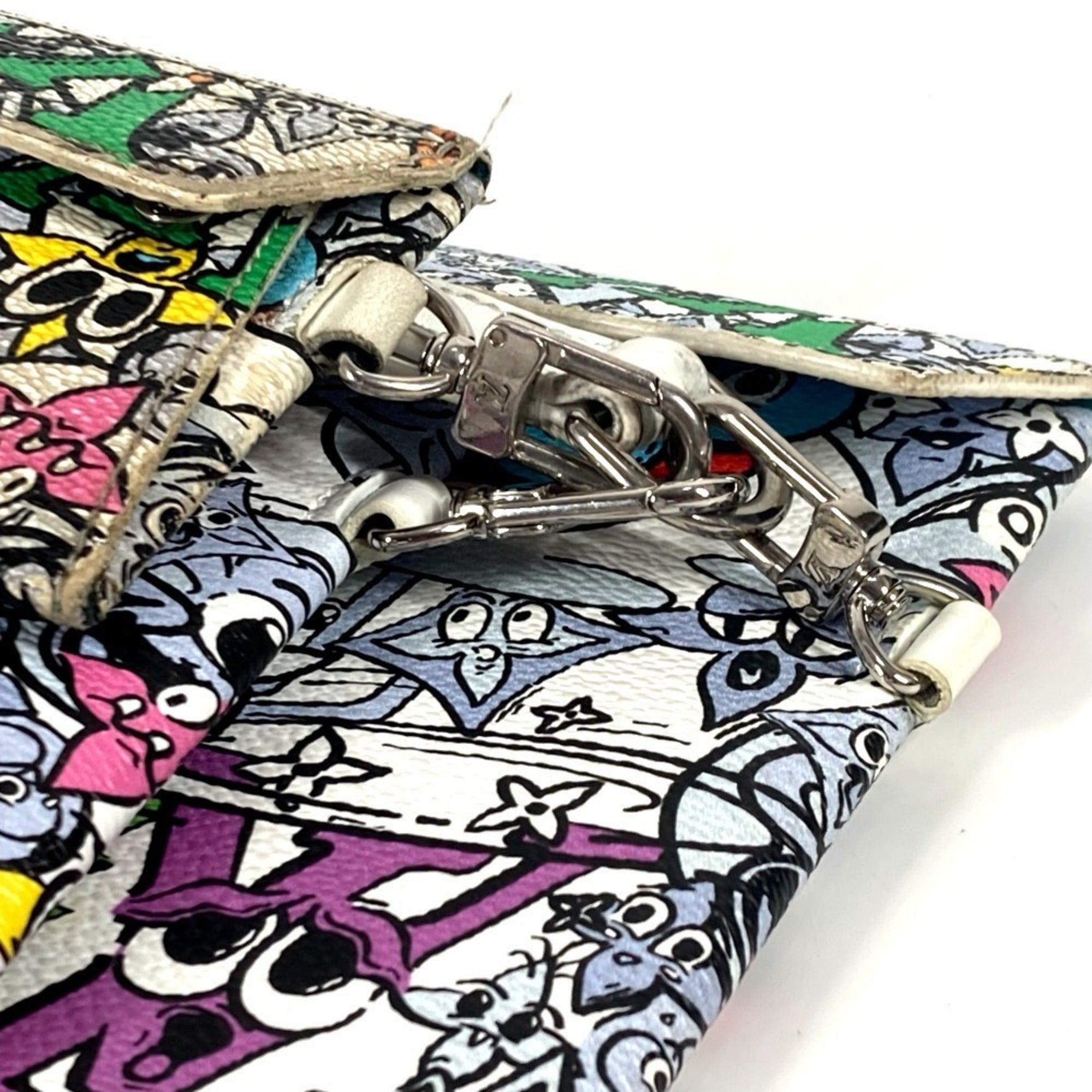 Louis Vuitton Multi-Color Canvas Leather Clutch Bag (Pre-Owned)