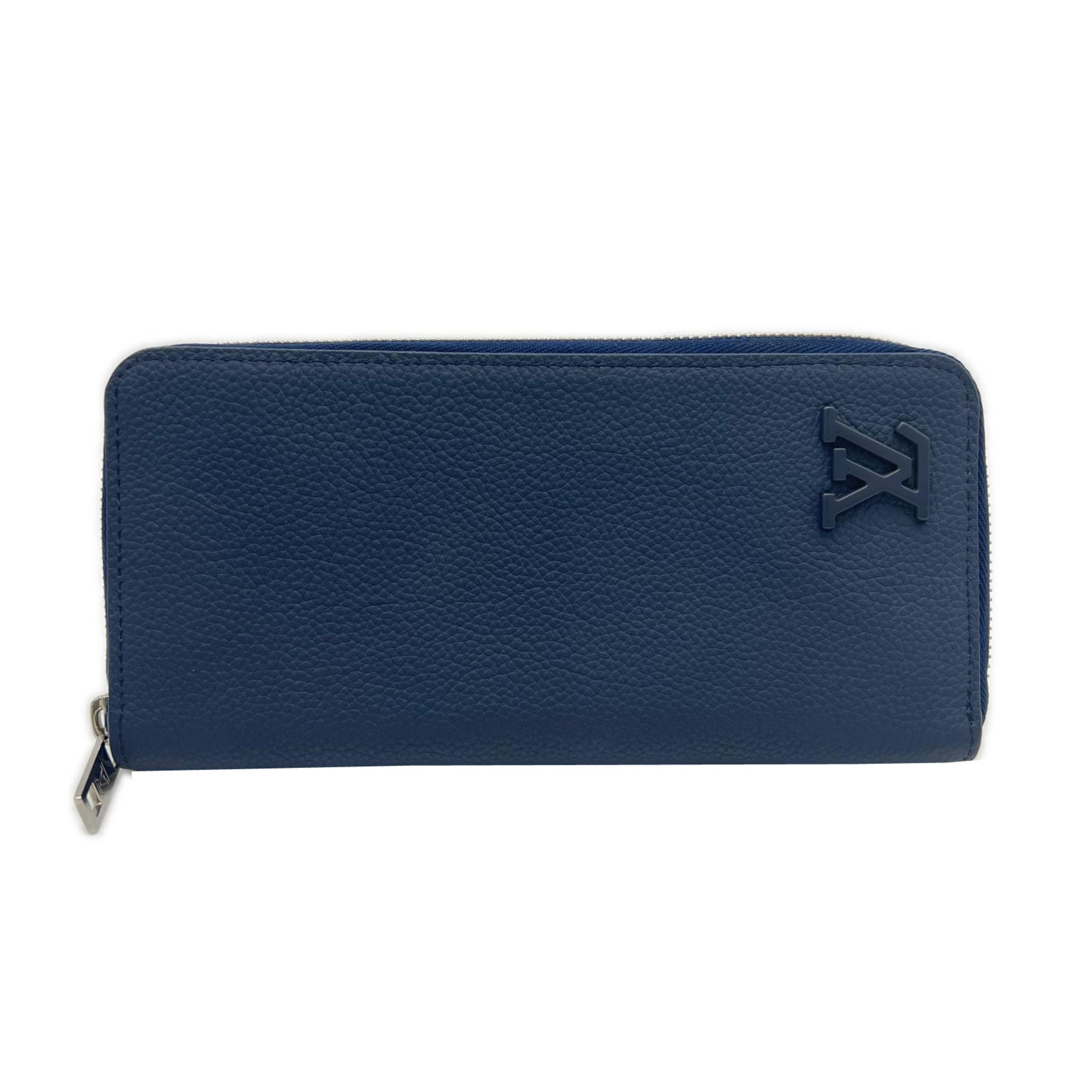 Louis Vuitton Navy Leather Long Wallet (Bi-Fold) (Pre-Owned)