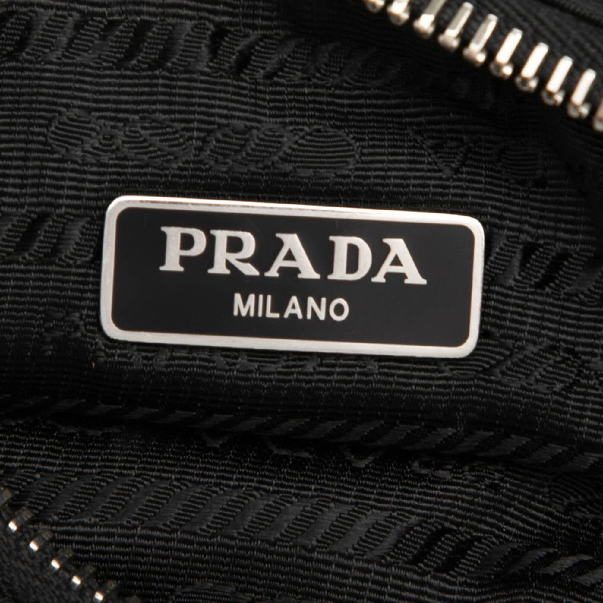 Prada Black Nylon Leather Handbag Pouch Shoulder Bag (Pre-Owned)
