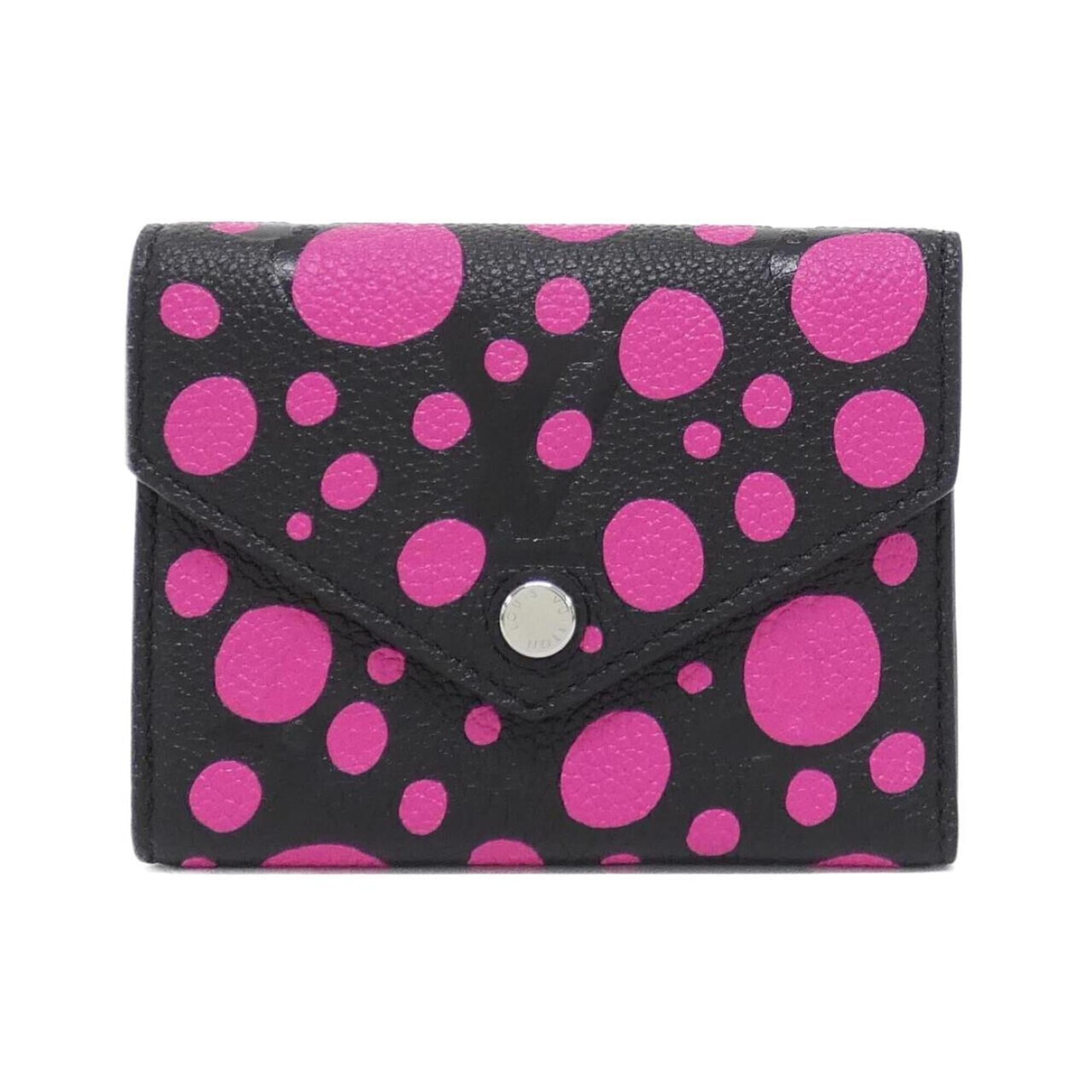 Louis Vuitton Black Fuchsia Leather Wallet (Tri-Fold) (Pre-Owned)