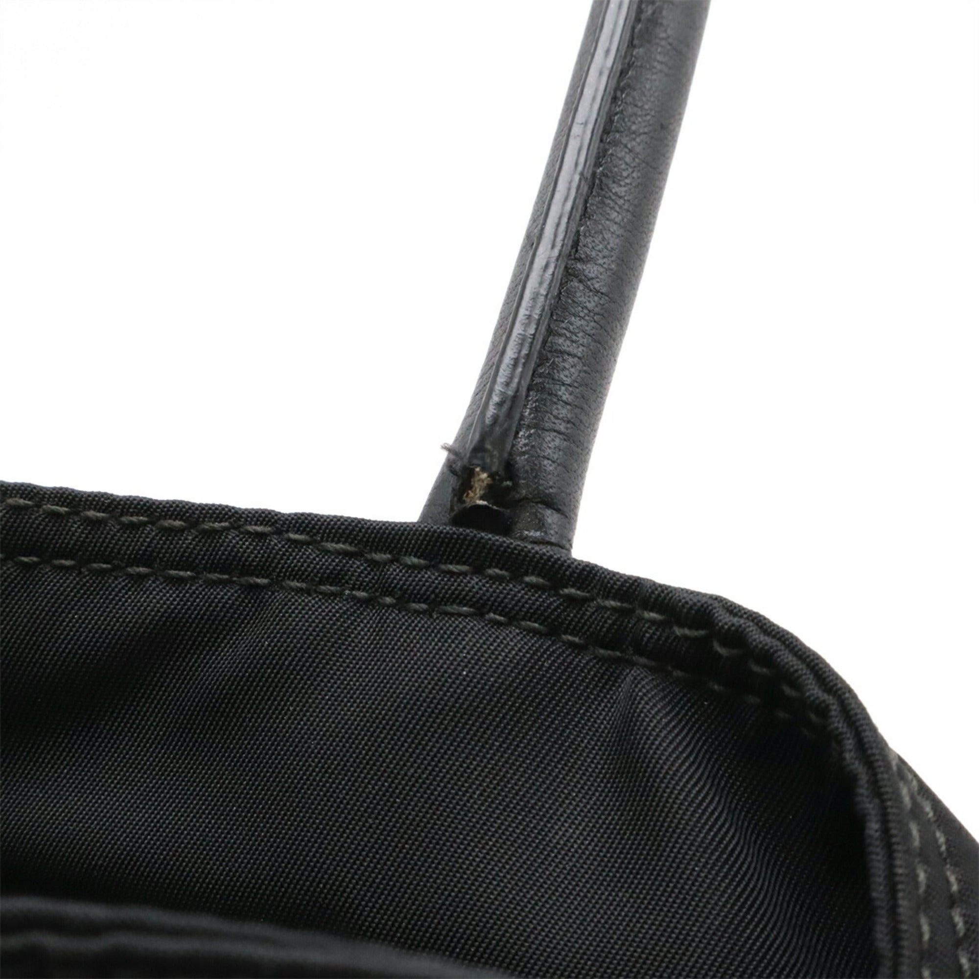Prada Black Nero Nylon Leather Handbag Shoulder Bag Tote Bag (Pre-Owned)