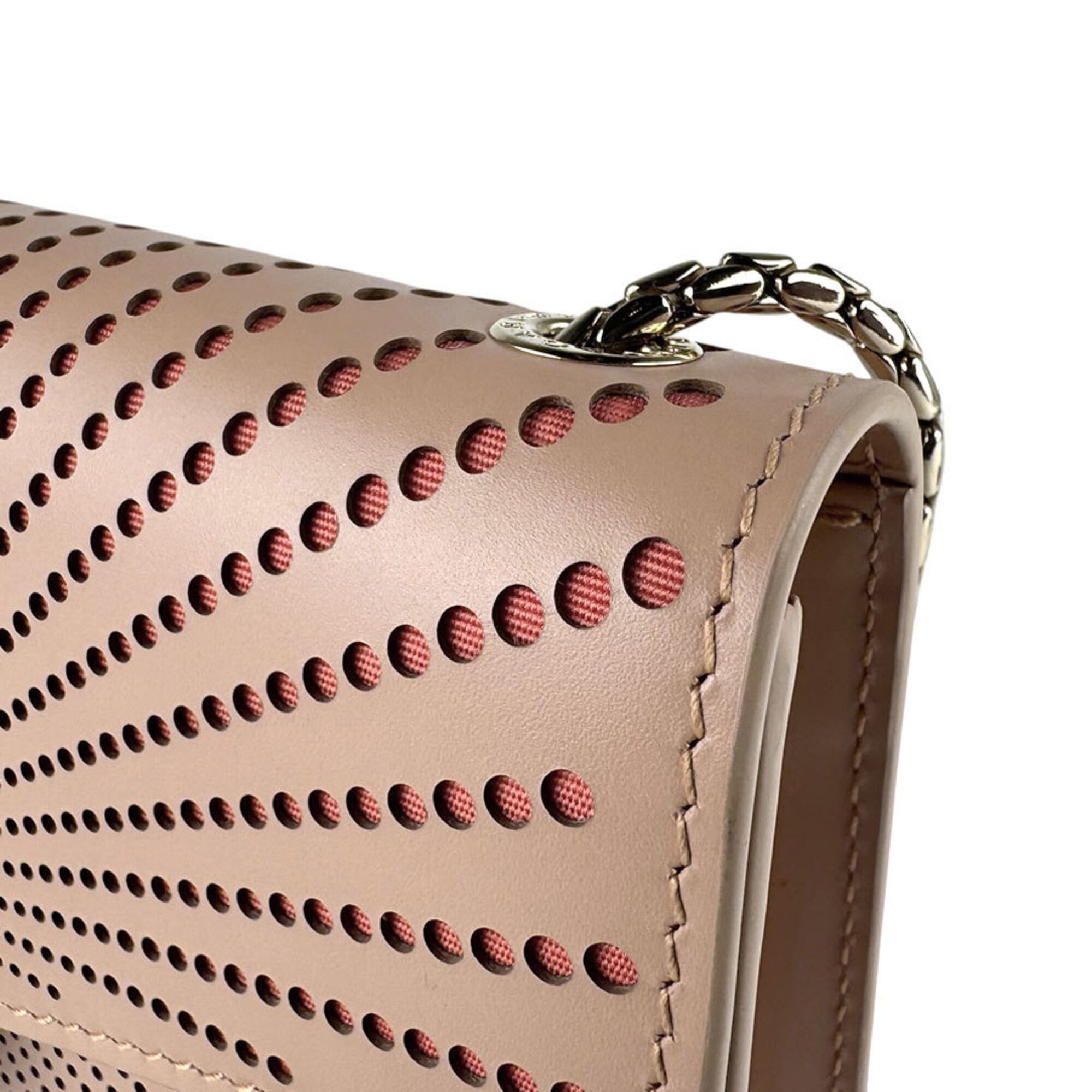 Bvlgari Pink Beige Leather Shoulder Bag (Pre-Owned)