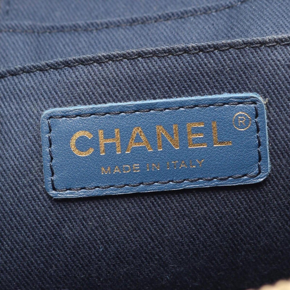 Chanel Denim Navy Denim Handbag Shoulder Bag Vanity Bag (Pre-Owned)
