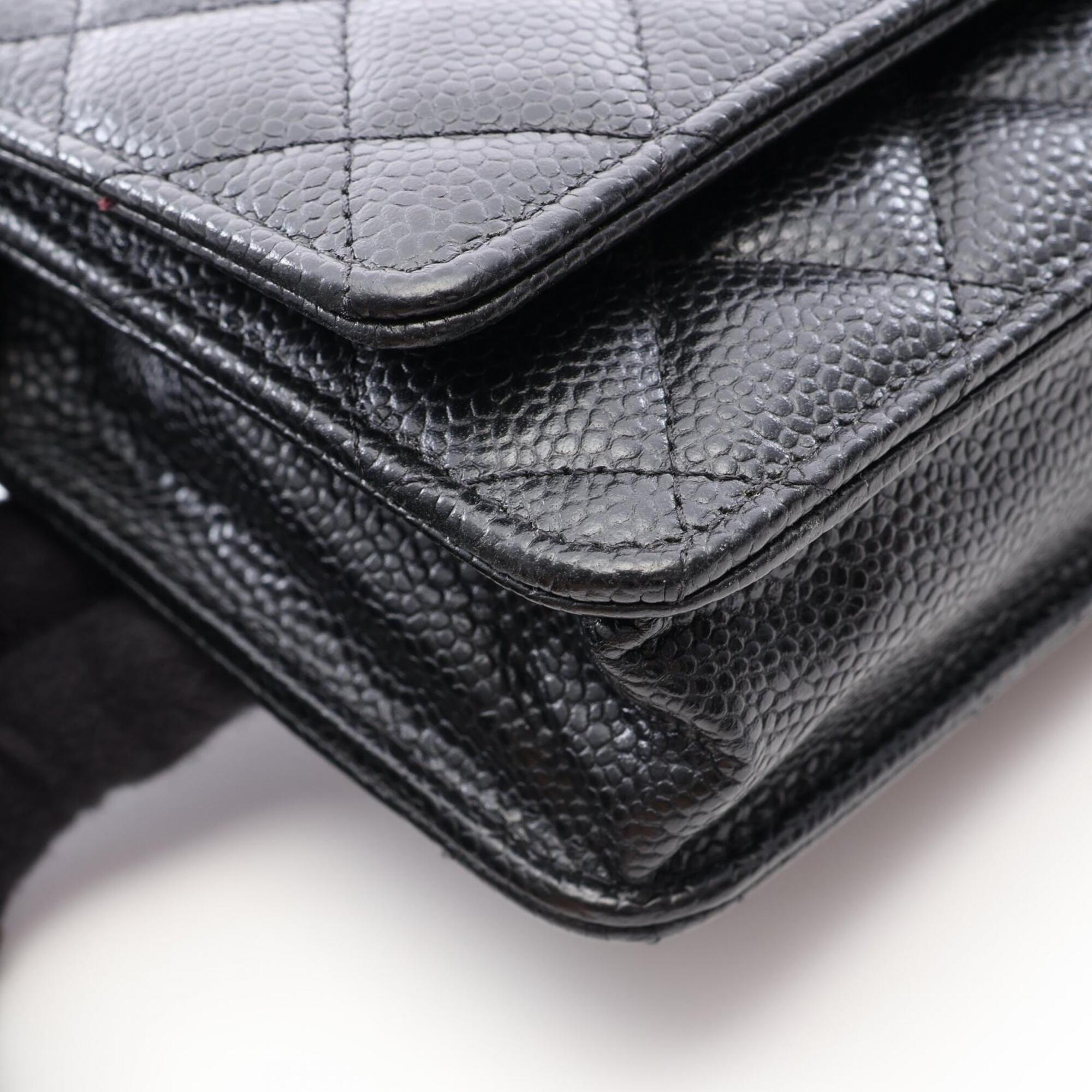 Chanel Black Grained Calfskin Handbag Shoulder Bag (Pre-Owned)