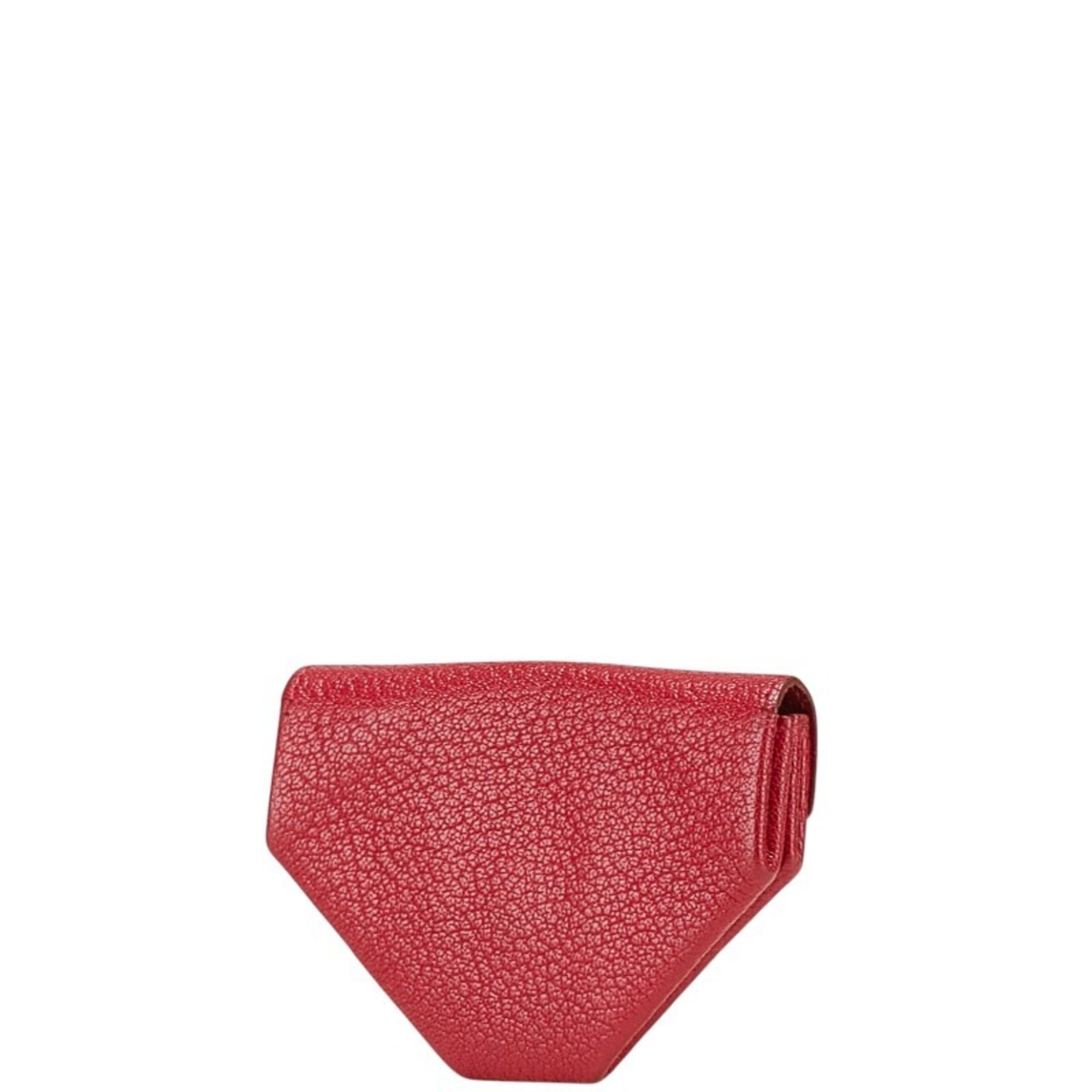 Hermes Red Color Chevre Leather Coin Purse/Coin Case (Pre-Owned)