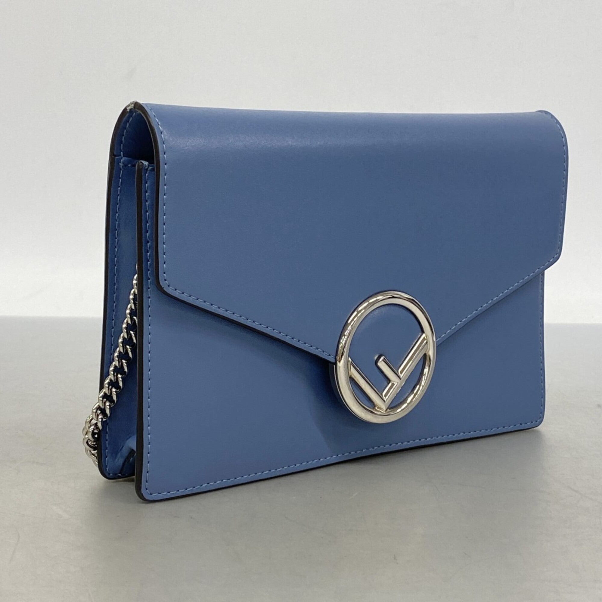 Fendi Blue Leather Shoulder Bag (Pre-Owned)