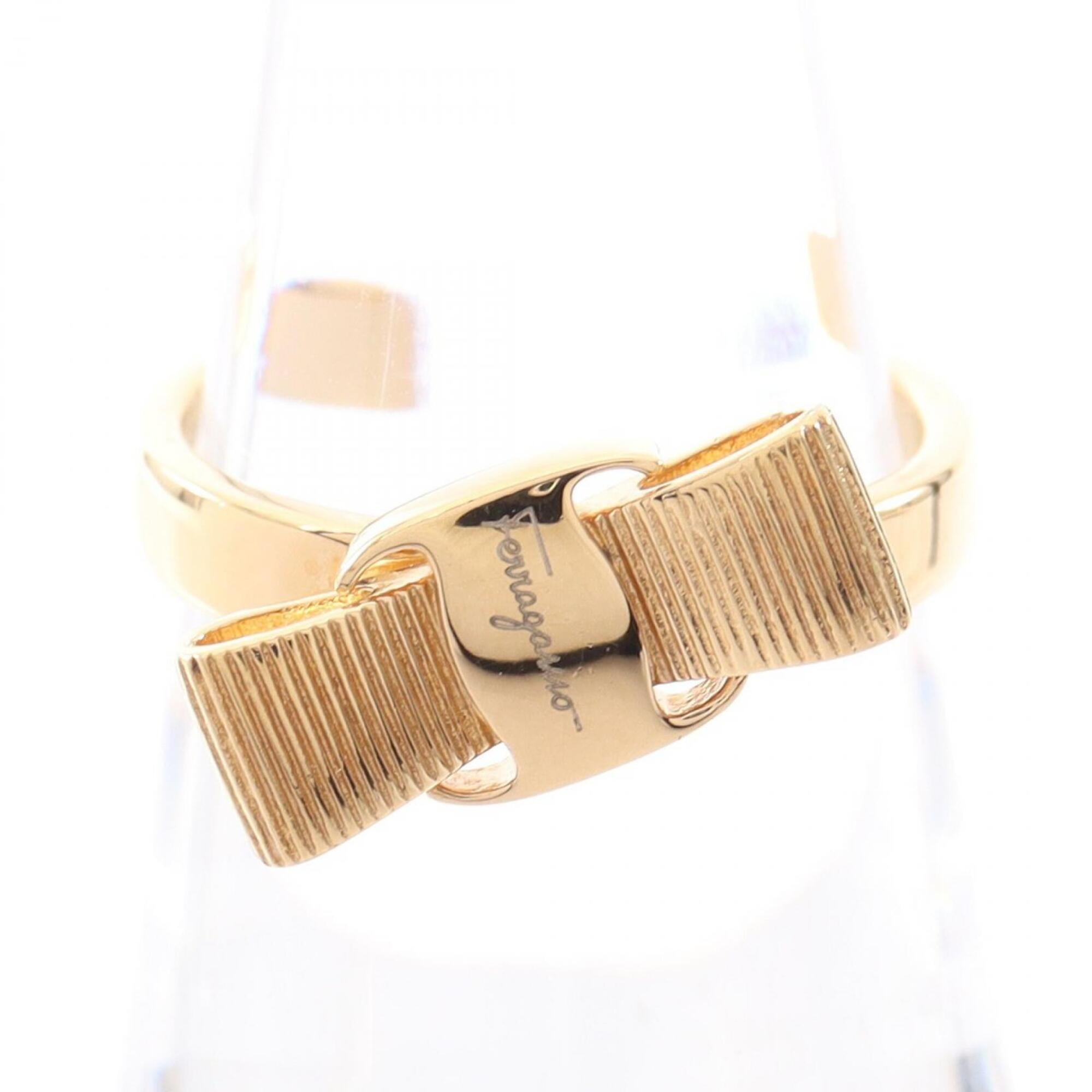 Salvatore Ferragamo Gold Gold Plating Band Ring (Pre-Owned)