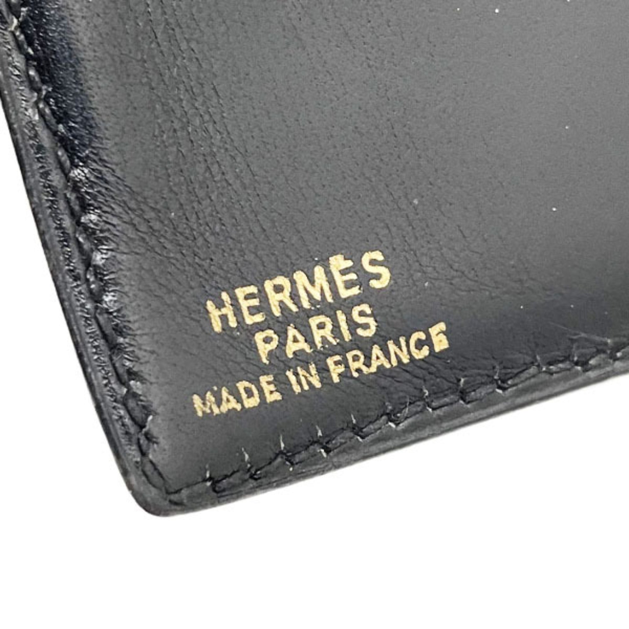 Hermes Black Leather Wallet (Bi-Fold) (Pre-Owned)