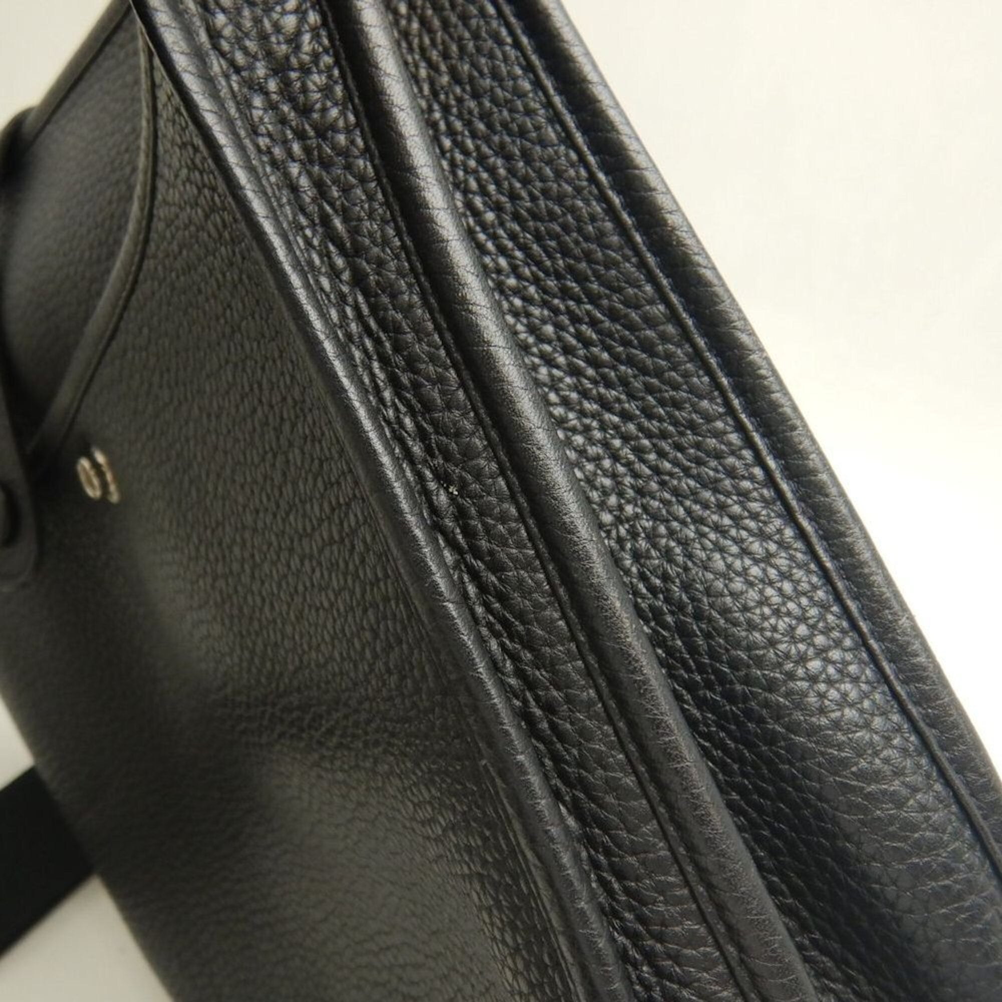 Hermes Evelyne Noir Taurillon Clemence Leather Shoulder Bag (Pre-Owned)