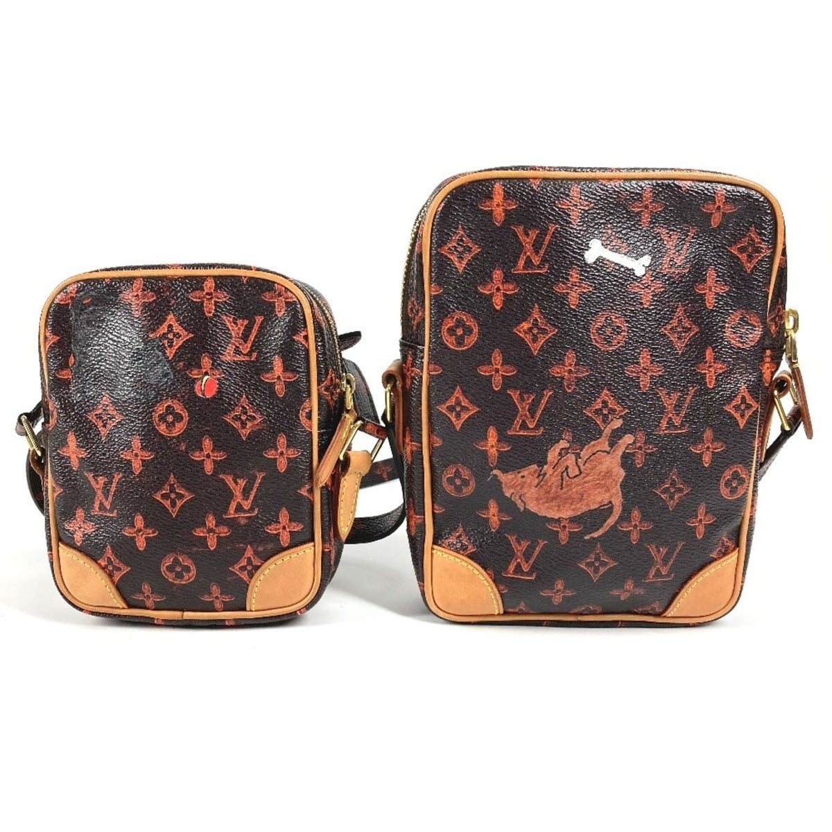 Louis Vuitton Brown Orange Monogram Pochette Shoulder Bag (Pre-Owned)