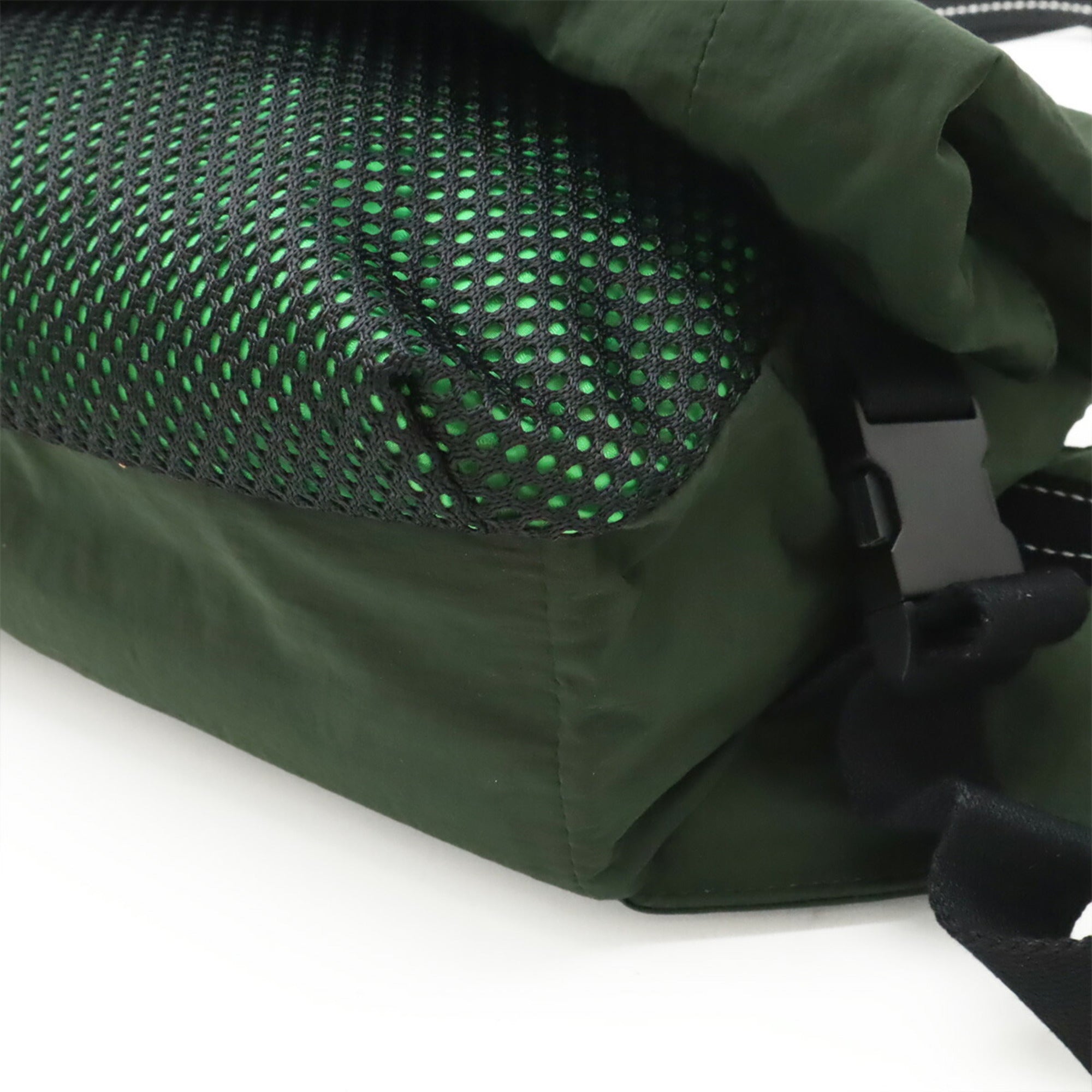 Bottega Veneta Black Green Khaki Nylon Sling Bag (Pre-Owned)