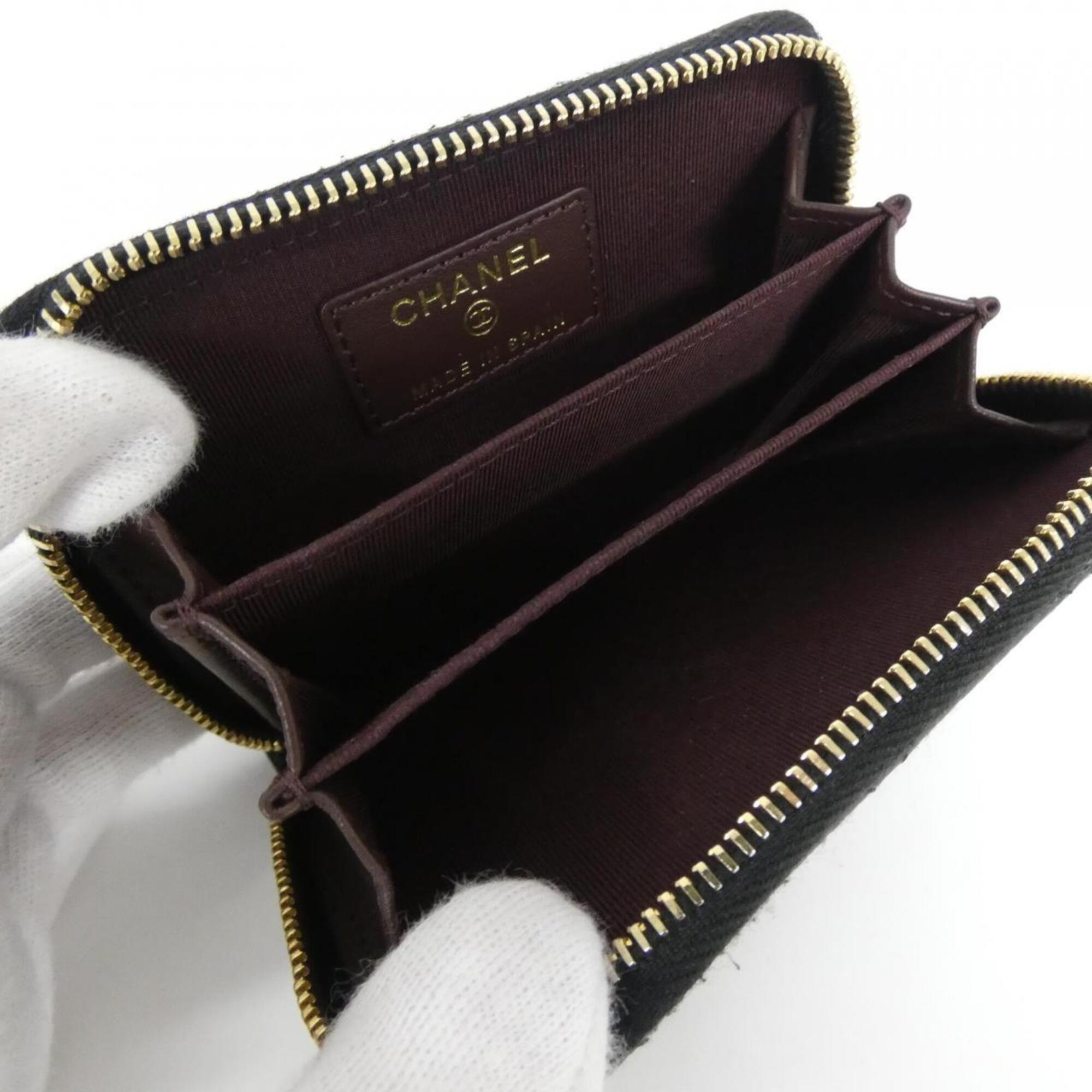Chanel Black Grained Calfskin Coin Purse/Coin Case (Pre-Owned)