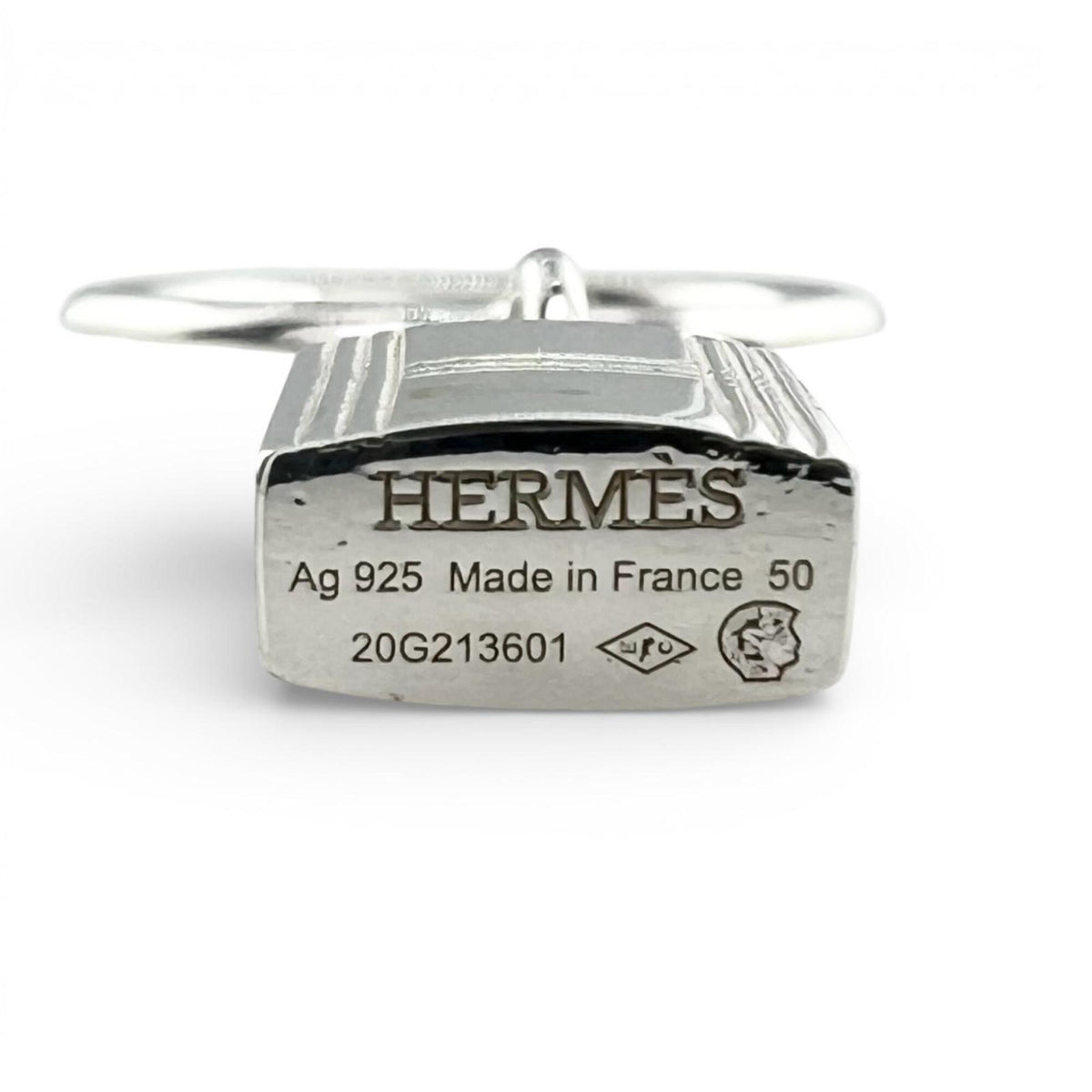Hermes Silver Silver 925 Band Ring (Pre-Owned)