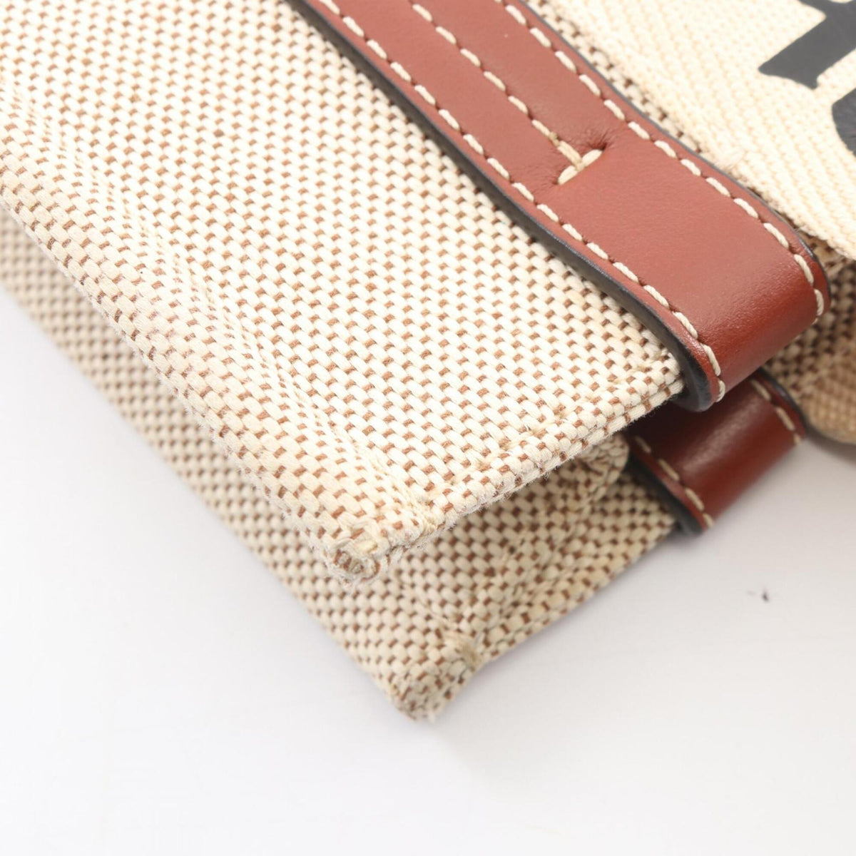Chloé Beige Brown Canvas Leather Handbag (Pre-Owned)