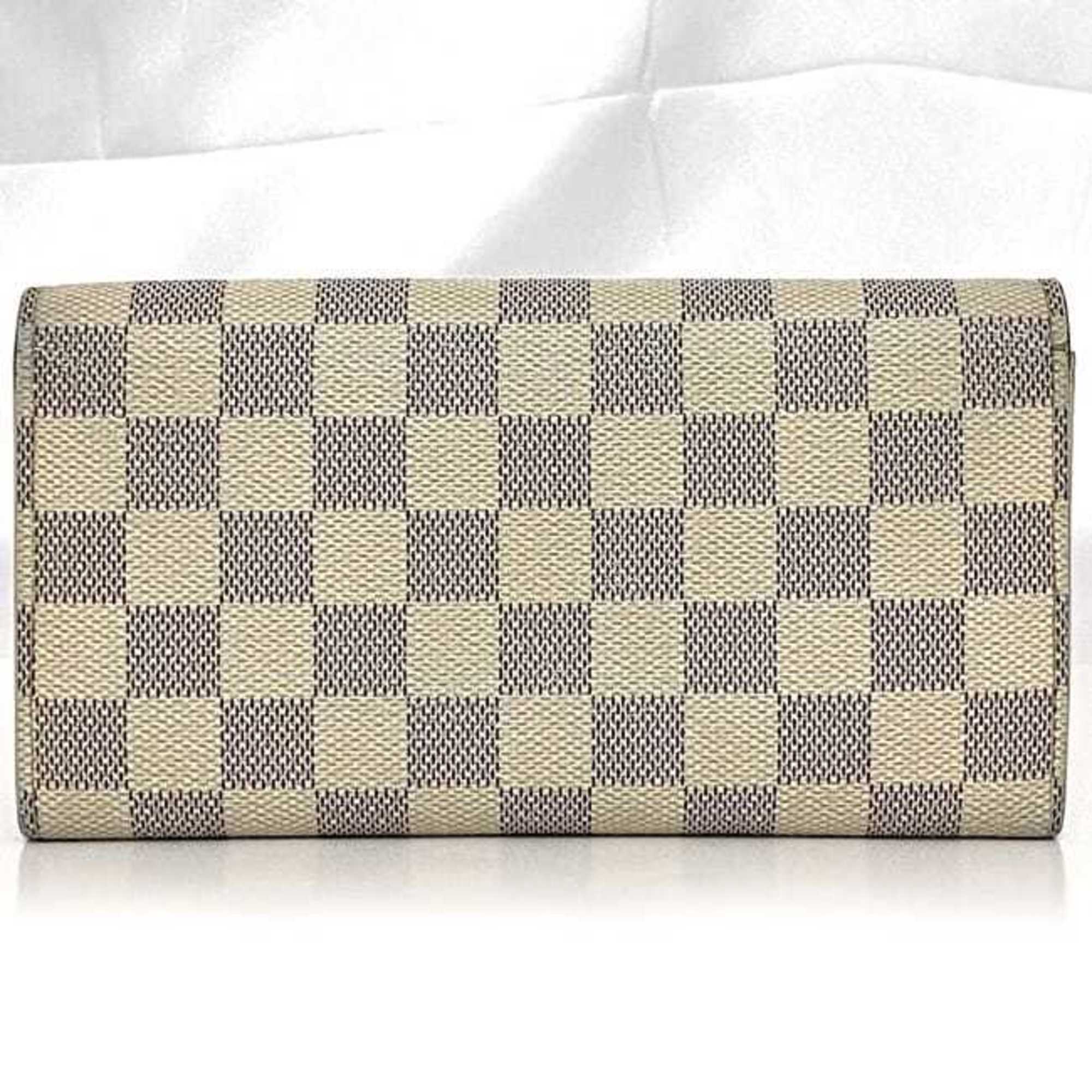 Louis Vuitton Damier Azur Gray White Damier Canvas Long Wallet (Bi-Fold) (Pre-Owned)