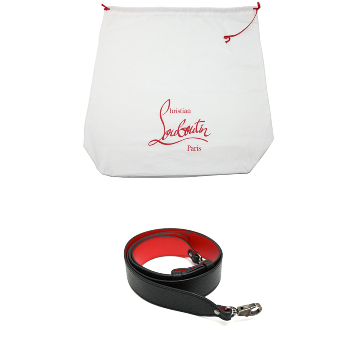 Christian Louboutin Black Red Color Leather Tote Bag (Pre-Owned)