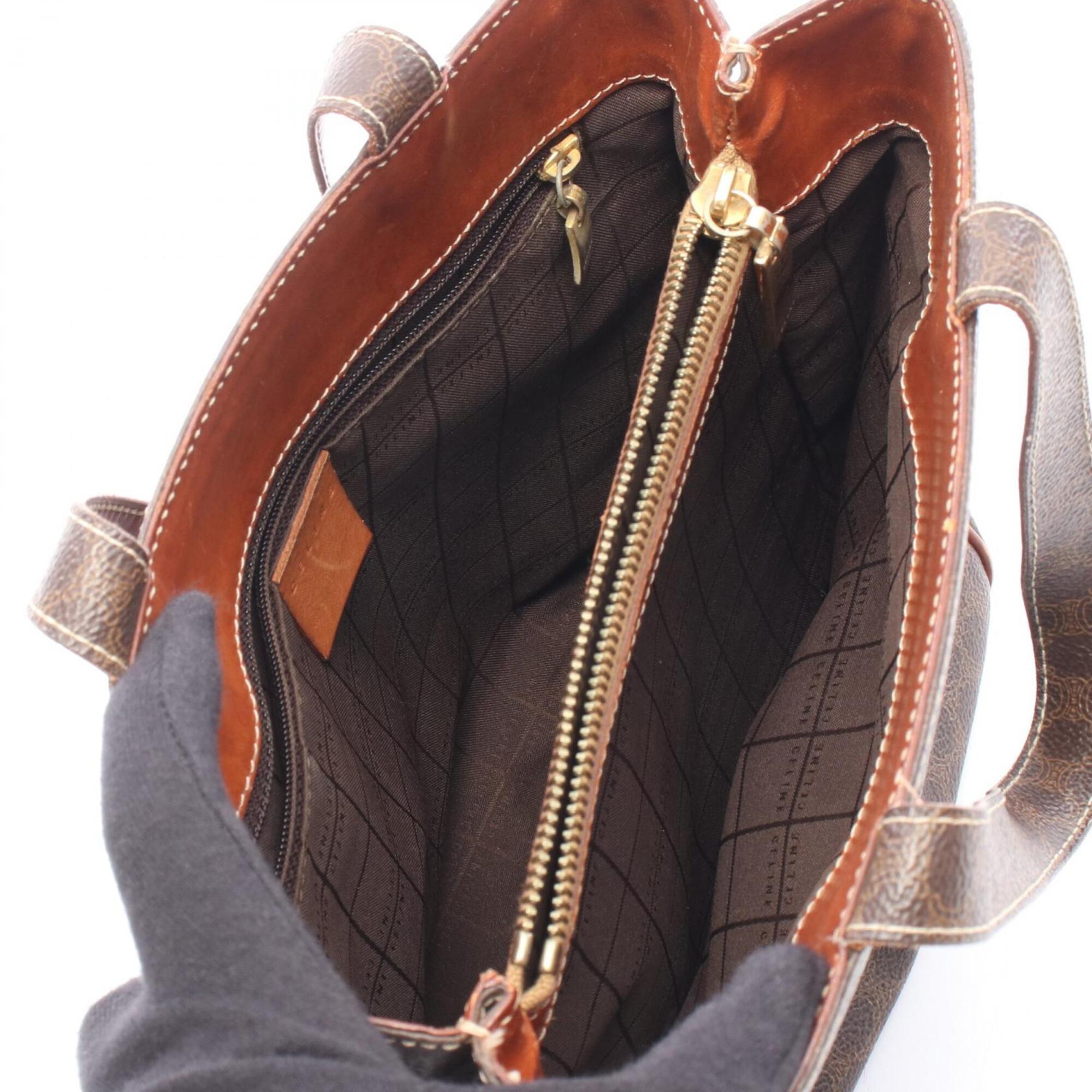 Celine Brown Coated Canvas Pvc Leather Handbag Tote Bag (Pre-Owned)
