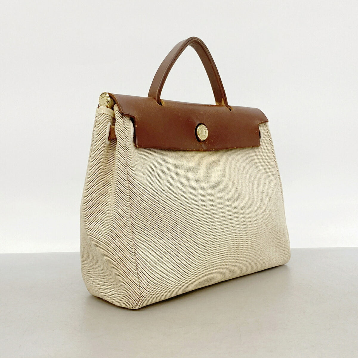 Hermes Brown Toile H Handbag (Pre-Owned)