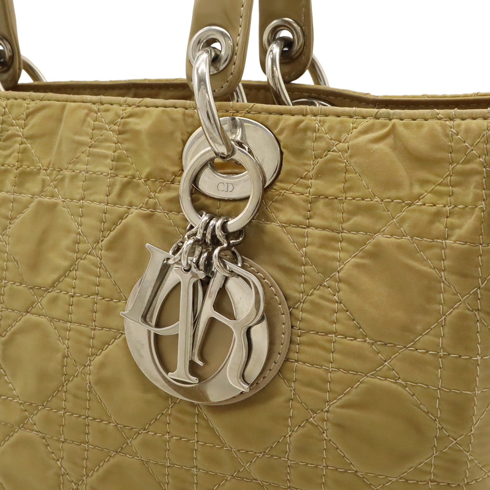 Christian Dior Beige Nylon Shoulder Bag Tote Bag (Pre-Owned)