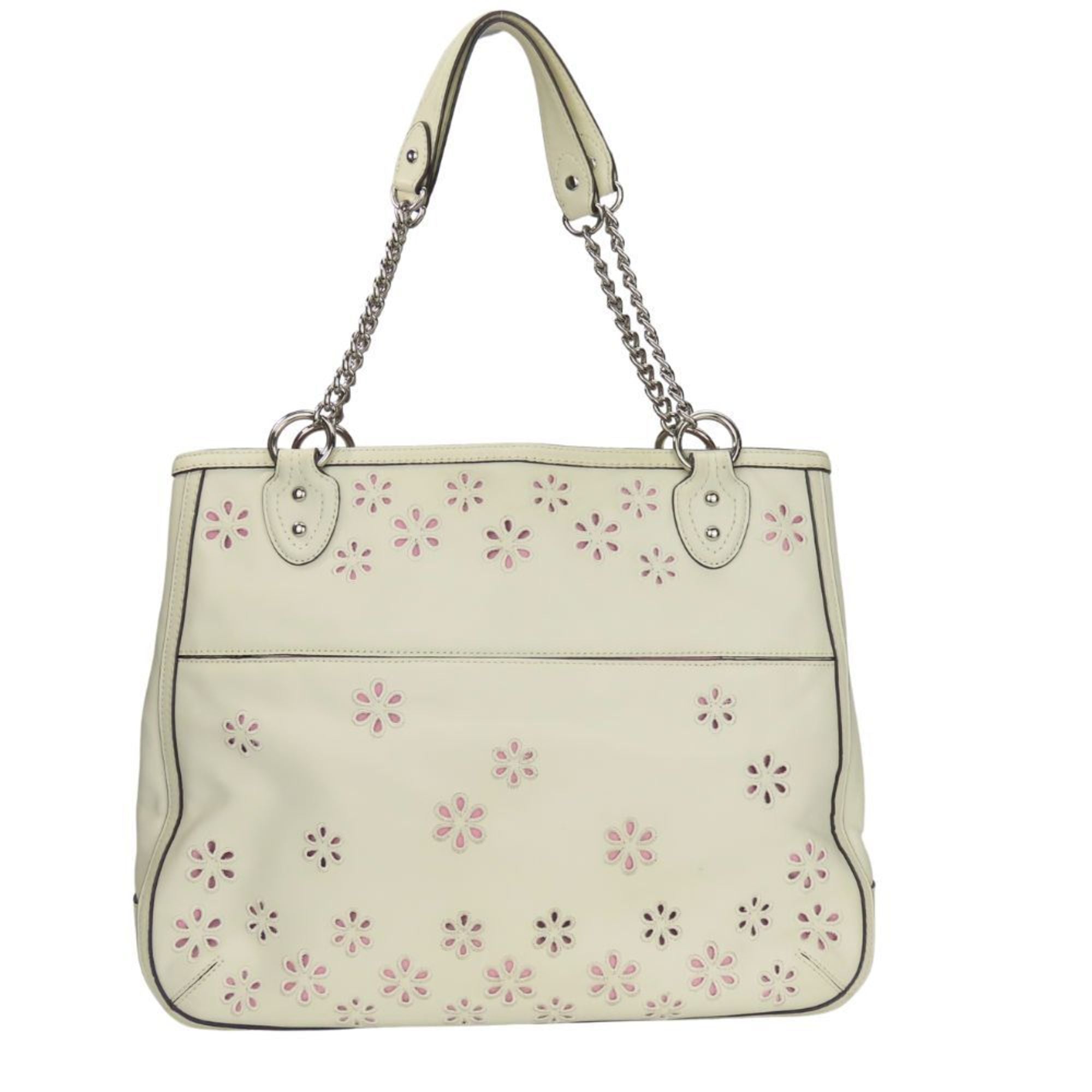 Coach White Leather Tote Bag (Pre-Owned)