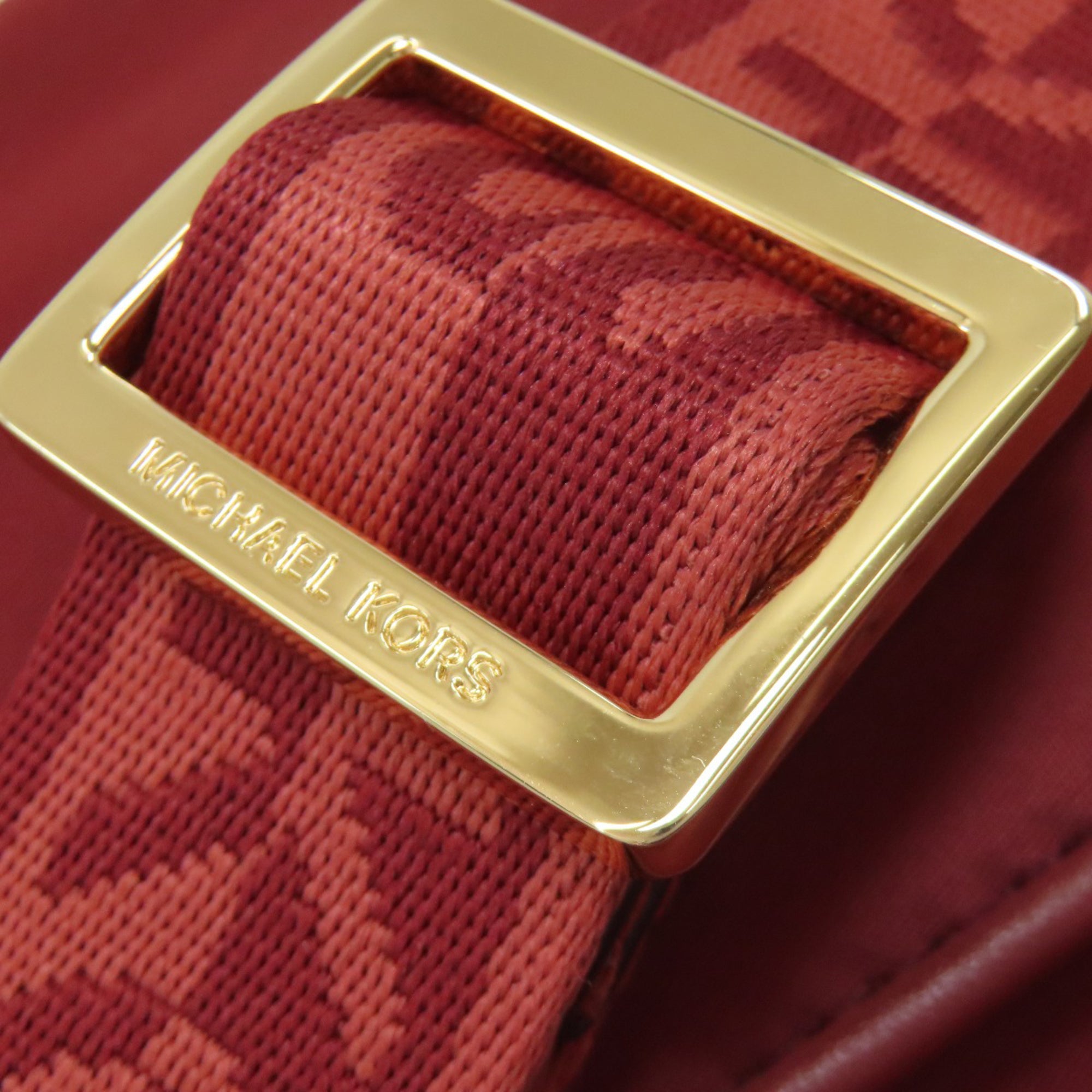 Michael Kors Red Color Nylon Shoulder Bag (Pre-Owned)