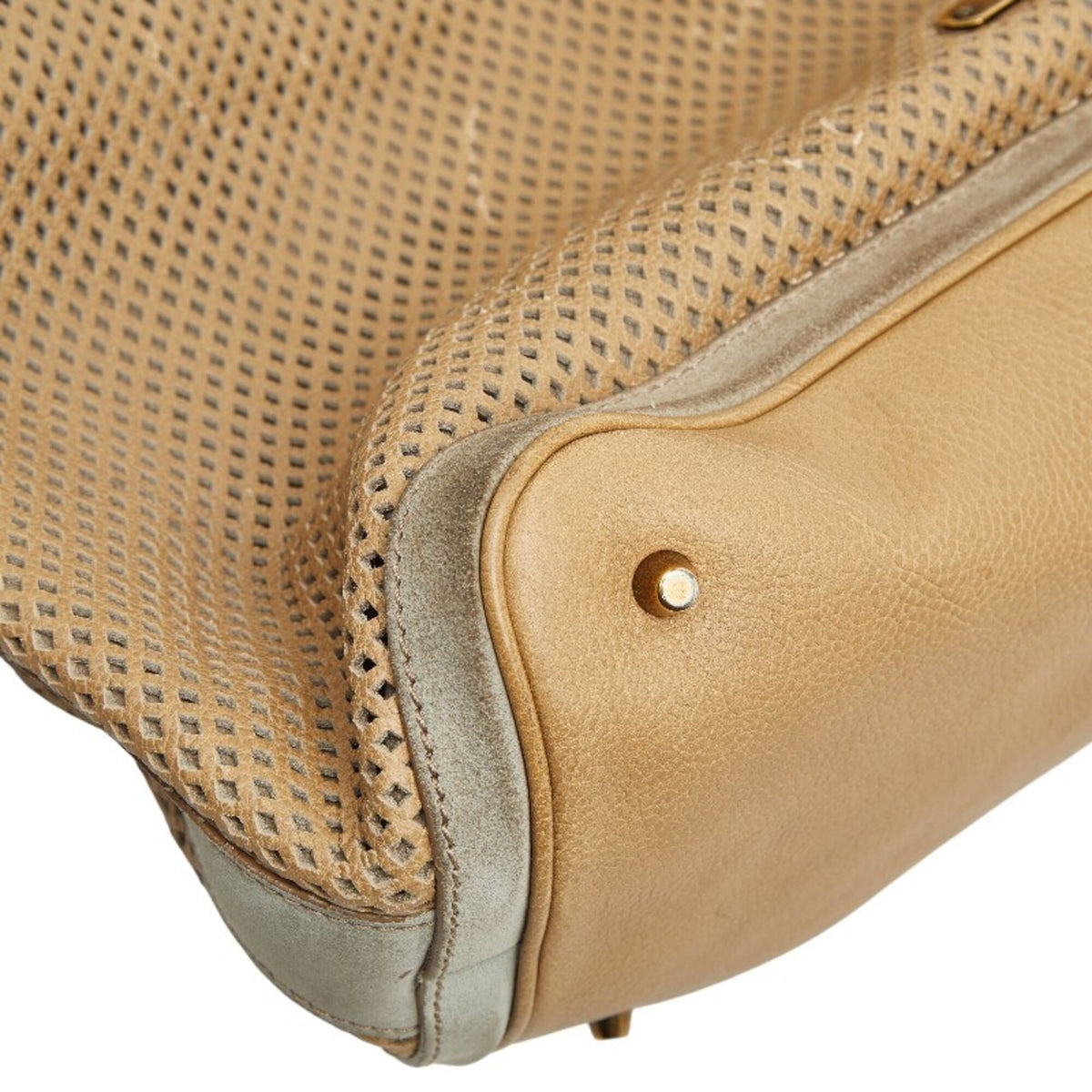Burberry Beige Leather Handbag Shoulder Bag (Pre-Owned)