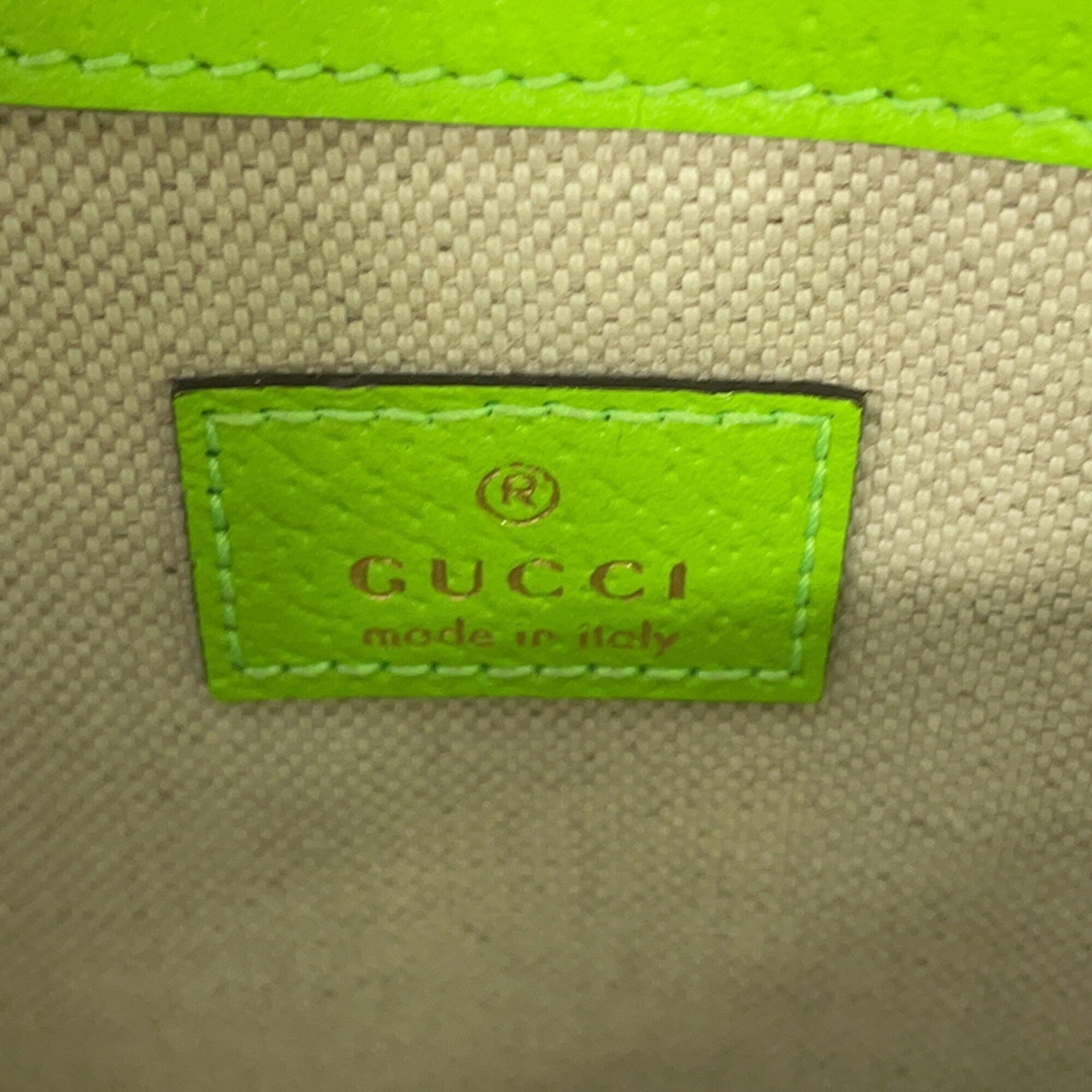 Gucci Green Red Color Pvc Leather Fanny Pack Sling Bag (Pre-Owned)