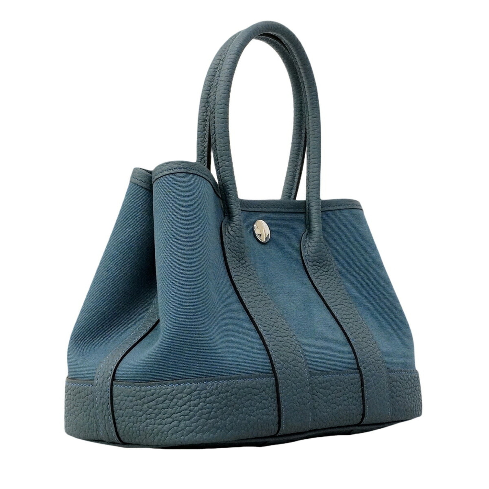 Hermes Blue Toile Officier Negonda Leather Tote Bag (Pre-Owned)
