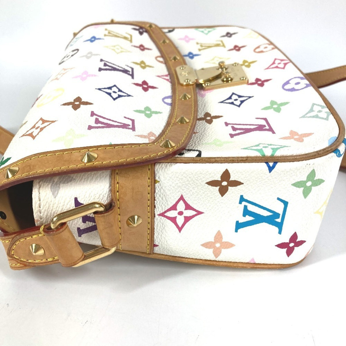 Louis Vuitton Blanc White Monogram Multicolore Pochette Shoulder Bag (Pre-Owned)
