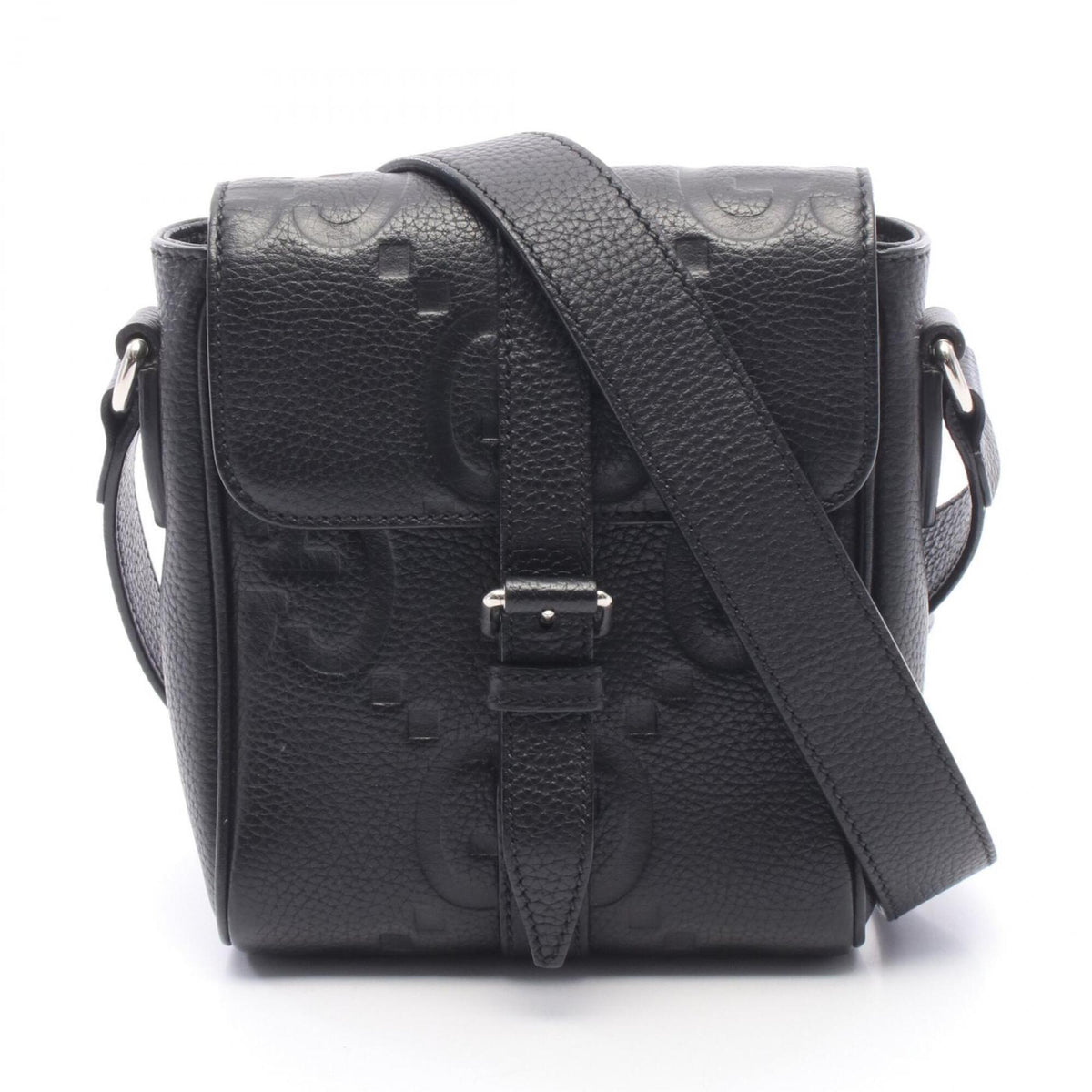 Gucci Black Leather Handbag Messenger Bag Shoulder Bag (Pre-Owned)