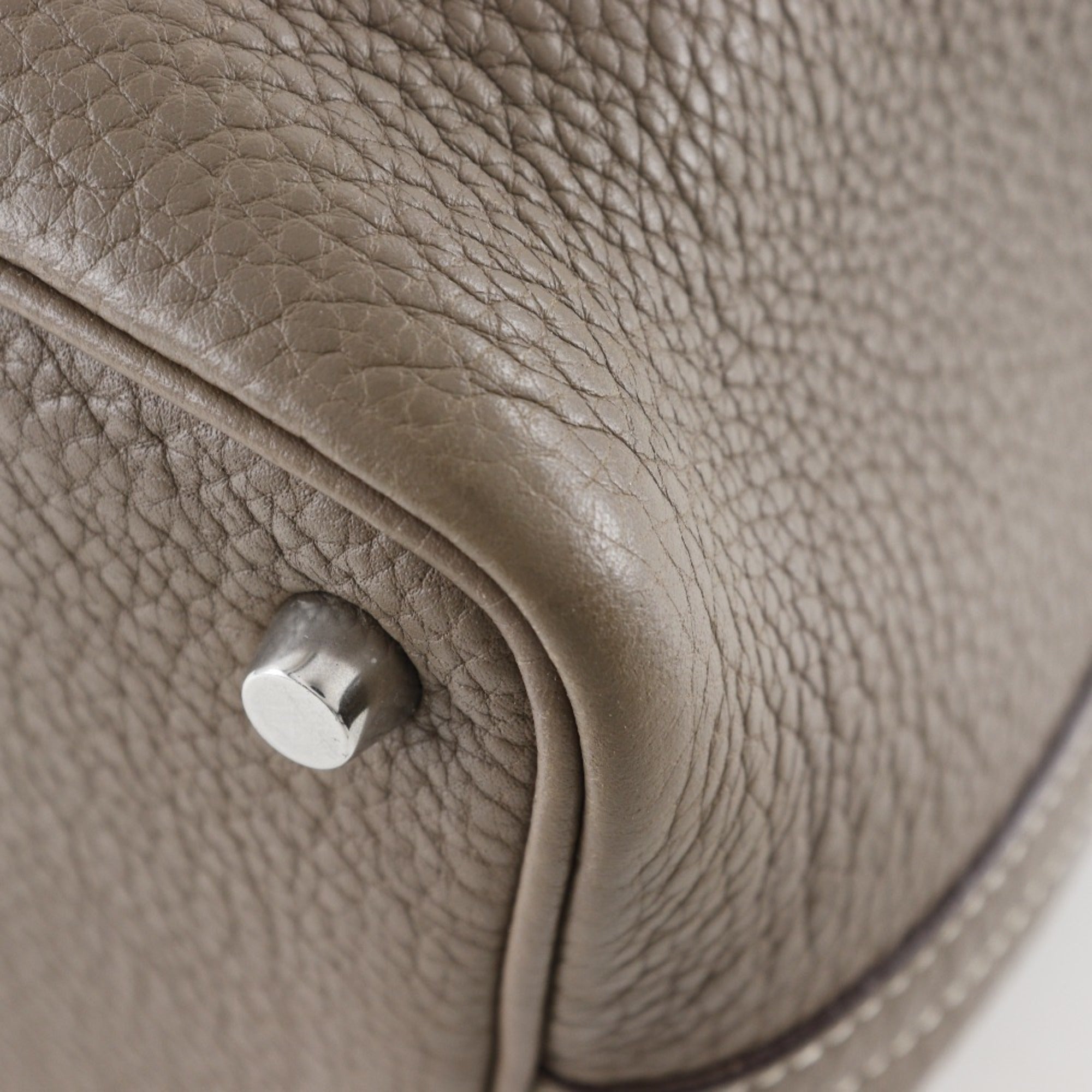 Hermes Picotin Etoupe Gray Taurillon Clemence Leather Handbag (Pre-Owned)