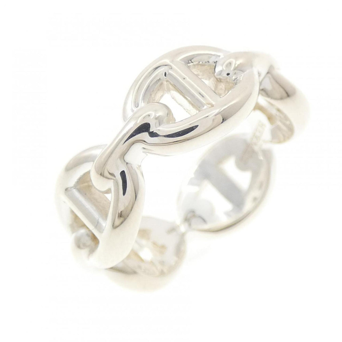 Hermes Silver Silver 925 Band Ring (Pre-Owned)