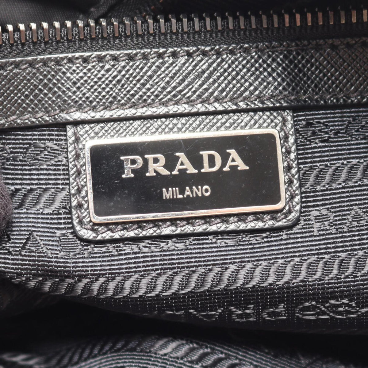 Prada Black Nylon Leather Handbag Shoulder Bag (Pre-Owned)
