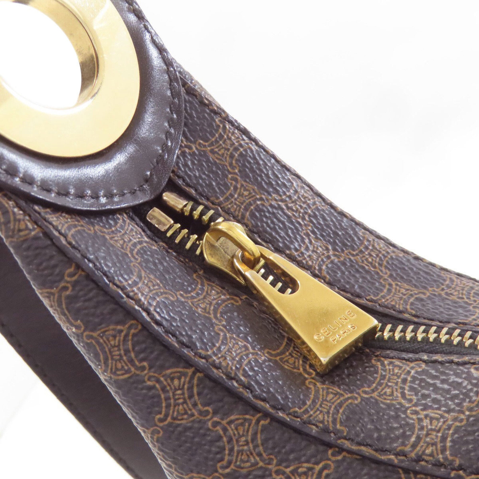 Celine Macadam Dark Brown Pvc Shoulder Bag (Pre-Owned)